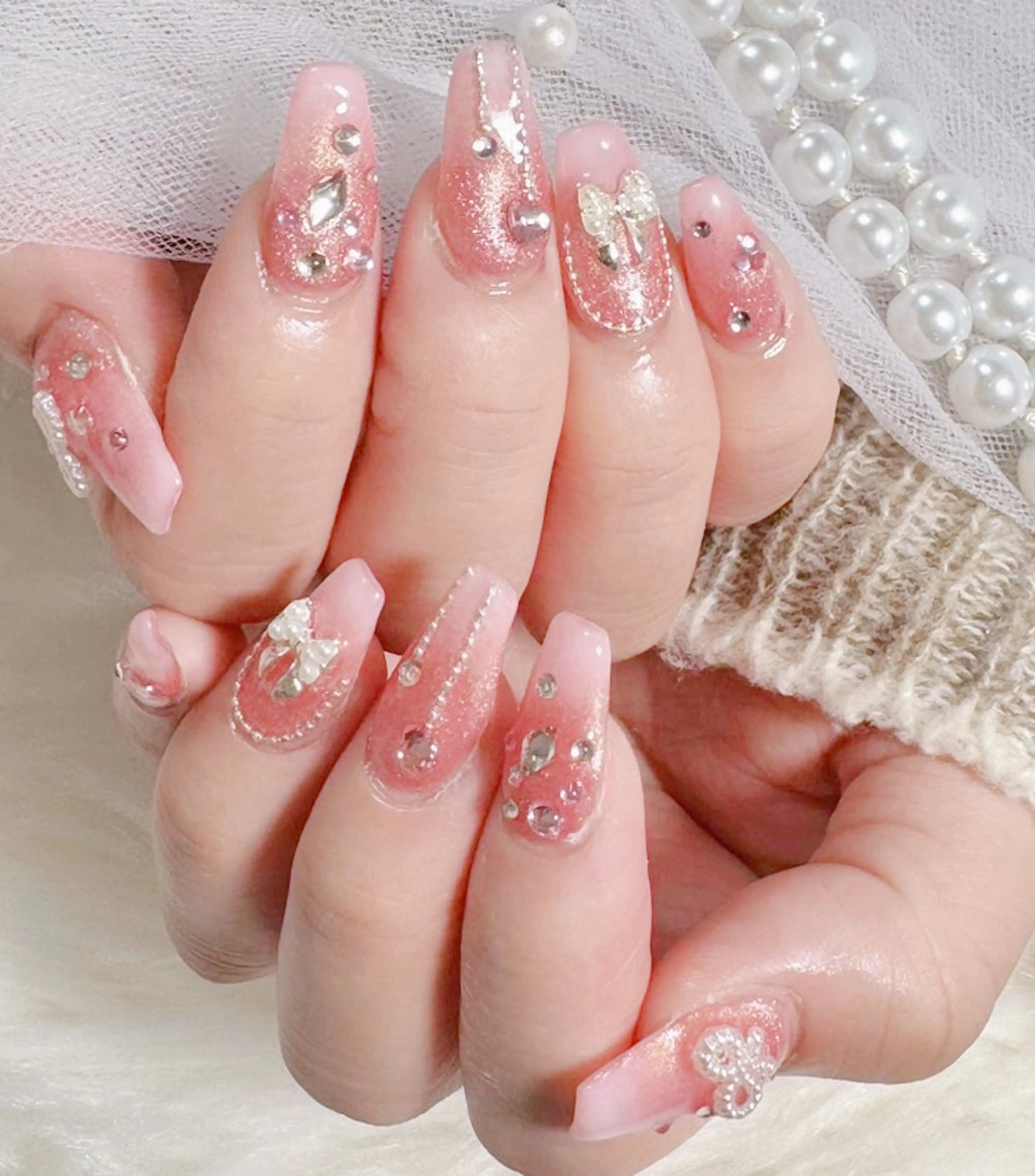 セミロング ハンドネイル Hanaai Salon新宿店のネイルデザイン