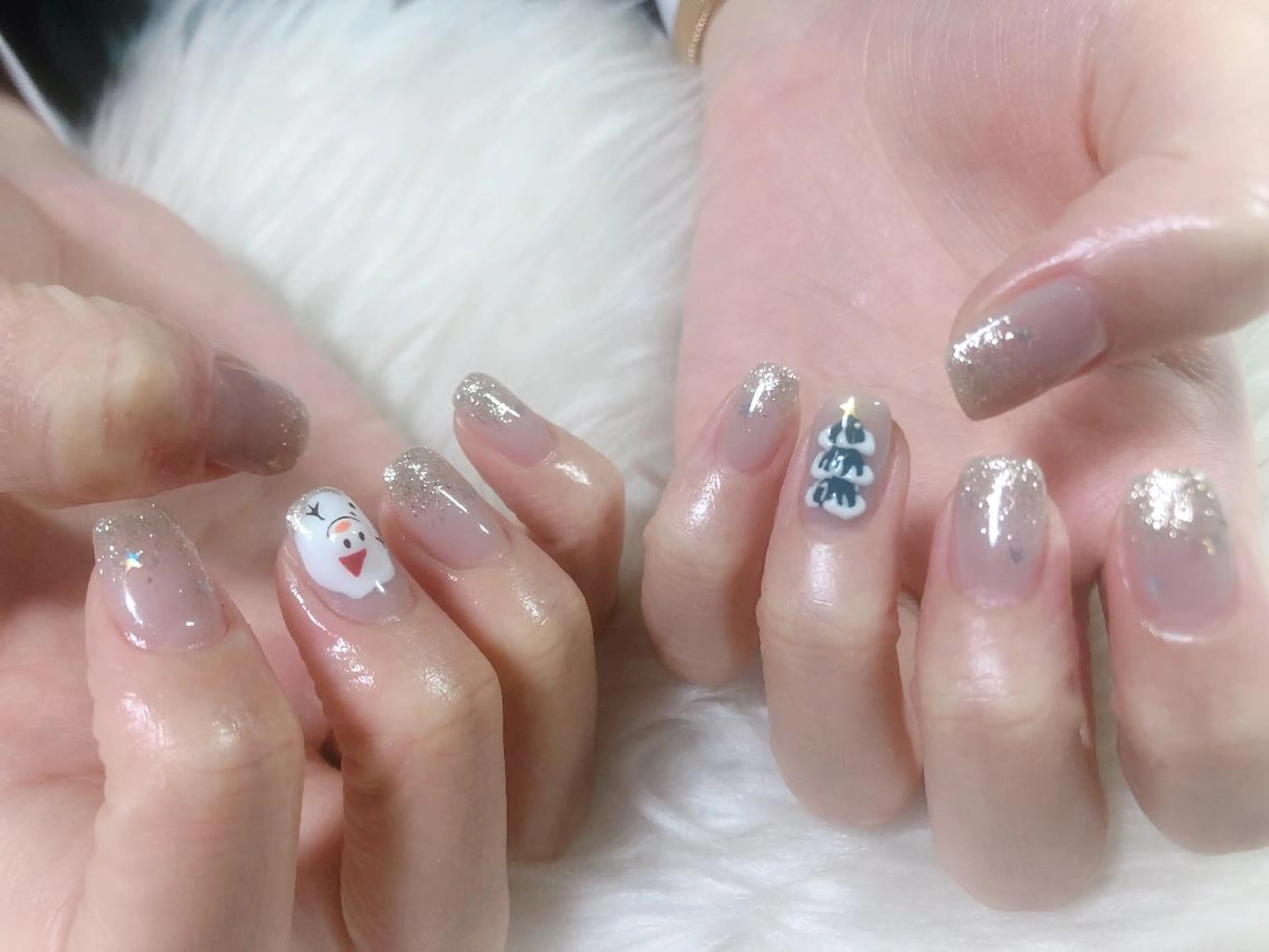 ネイル 冬ネイル クリスマス ハンドネイル kiki nail 二子玉川のネイルデザイン