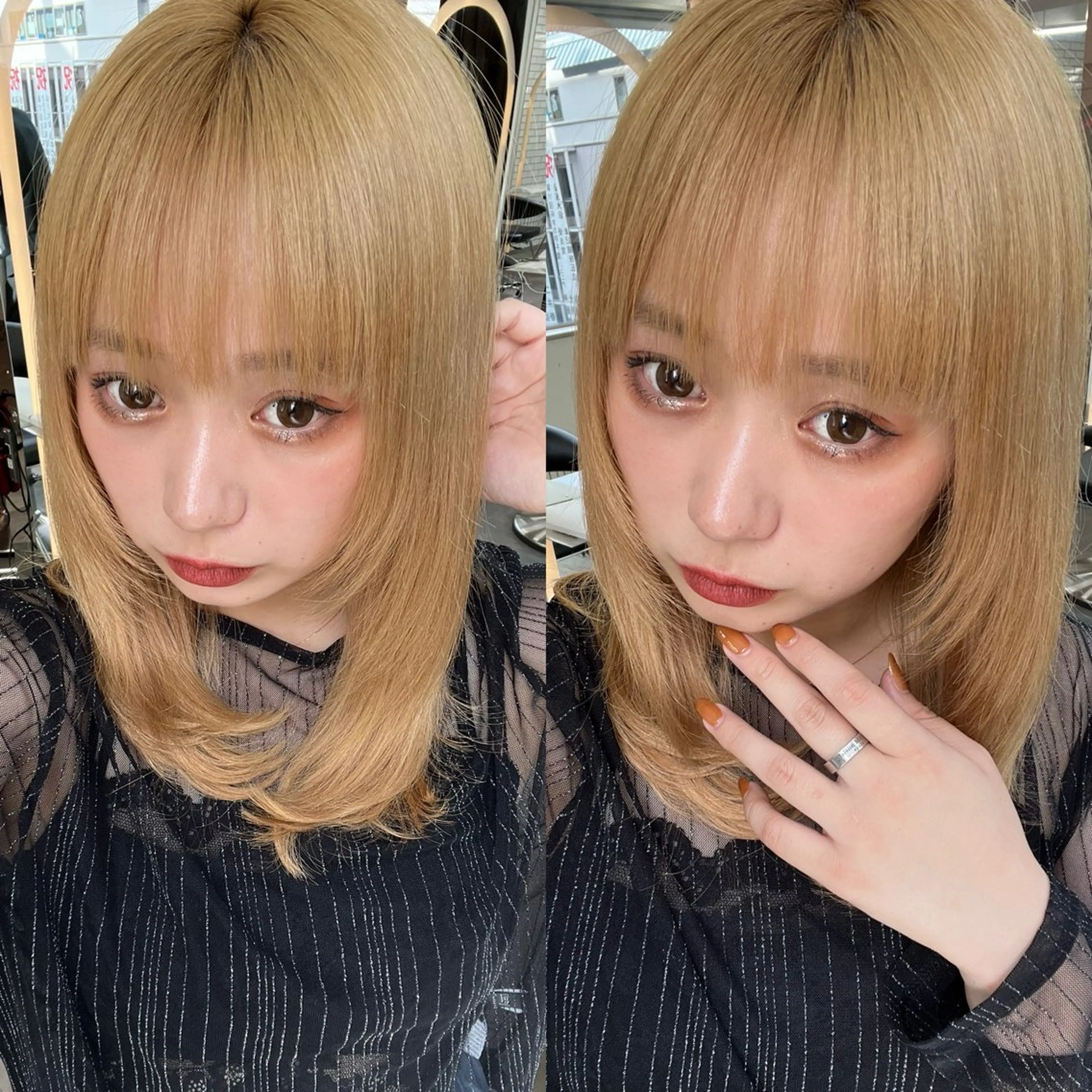 ミディアム カラー 山崎/ボブ縮毛矯正 レイヤー髪質改善のヘアスタイル