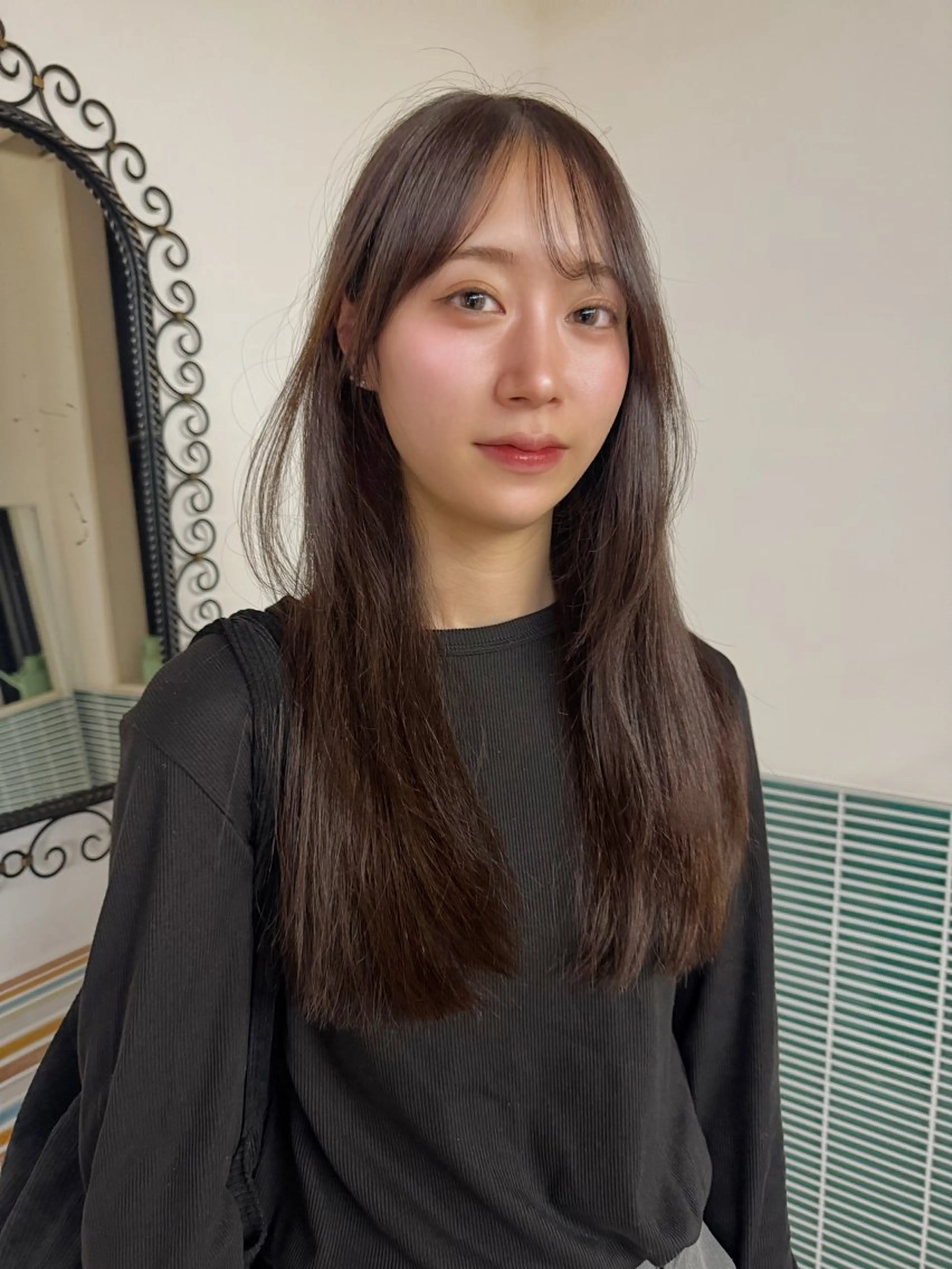 ロング ヘアカラー 縮毛矯正/ブリーチ なしWカラー/みゆのヘアスタイル