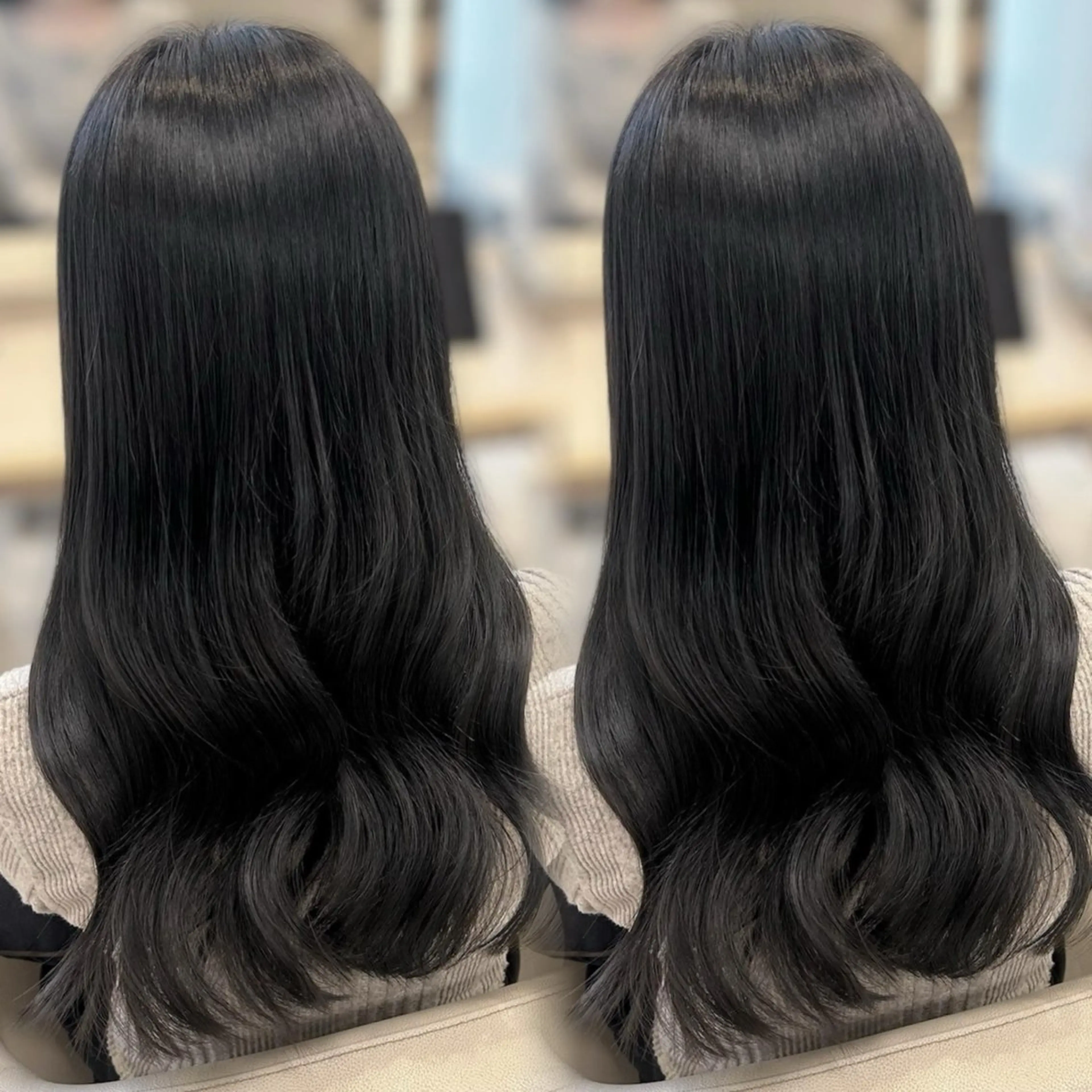 ロング カラー ヘアカラー ベージュ／スパ／ レイヤー／ゆいなのヘアスタイル