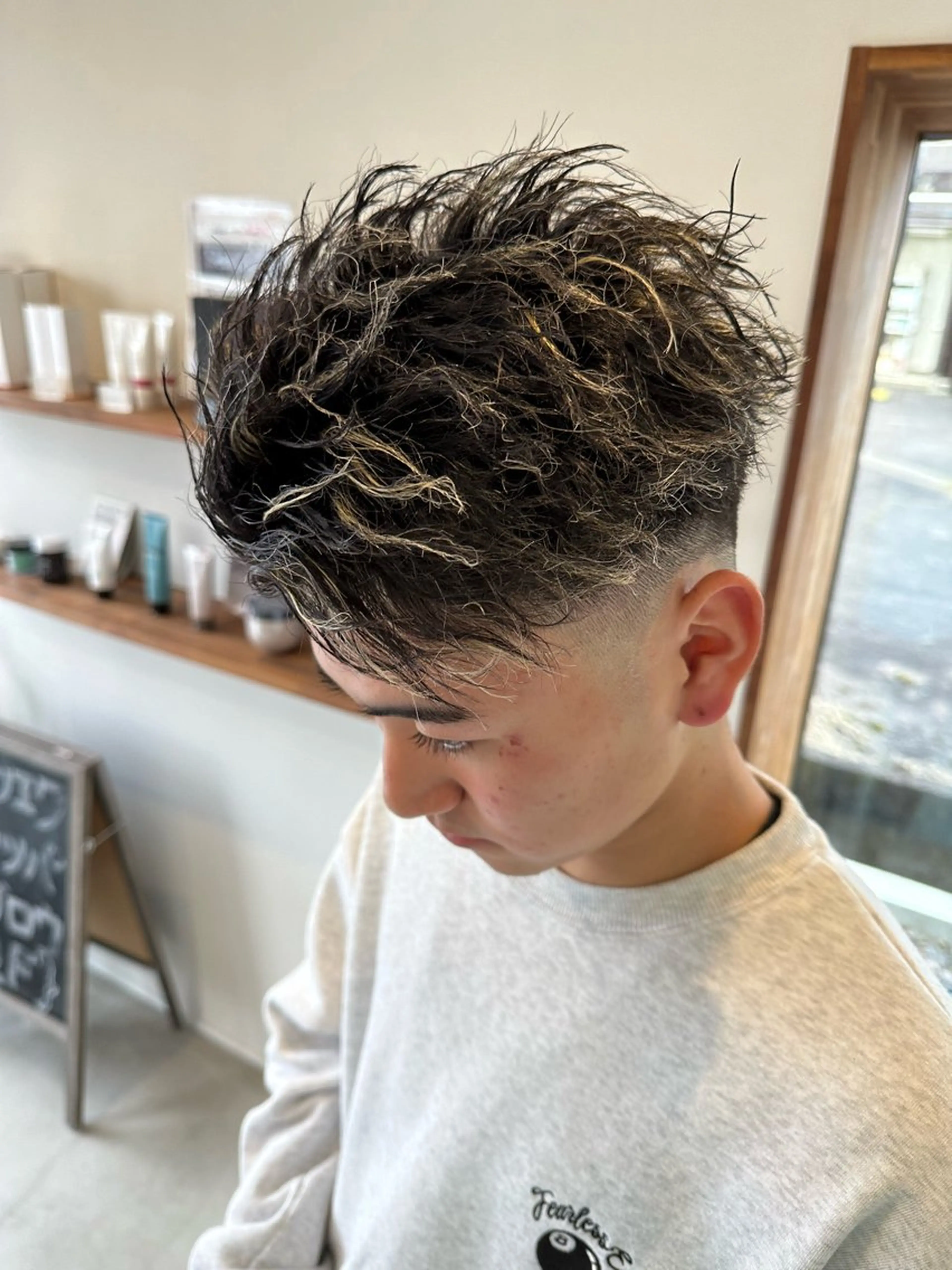 ショート パーマ メンズ メンズメッシュ メンズパーマ カット ヘアカラー メンズ専門美容師／ メンズパーマ／森口のヘアスタイル