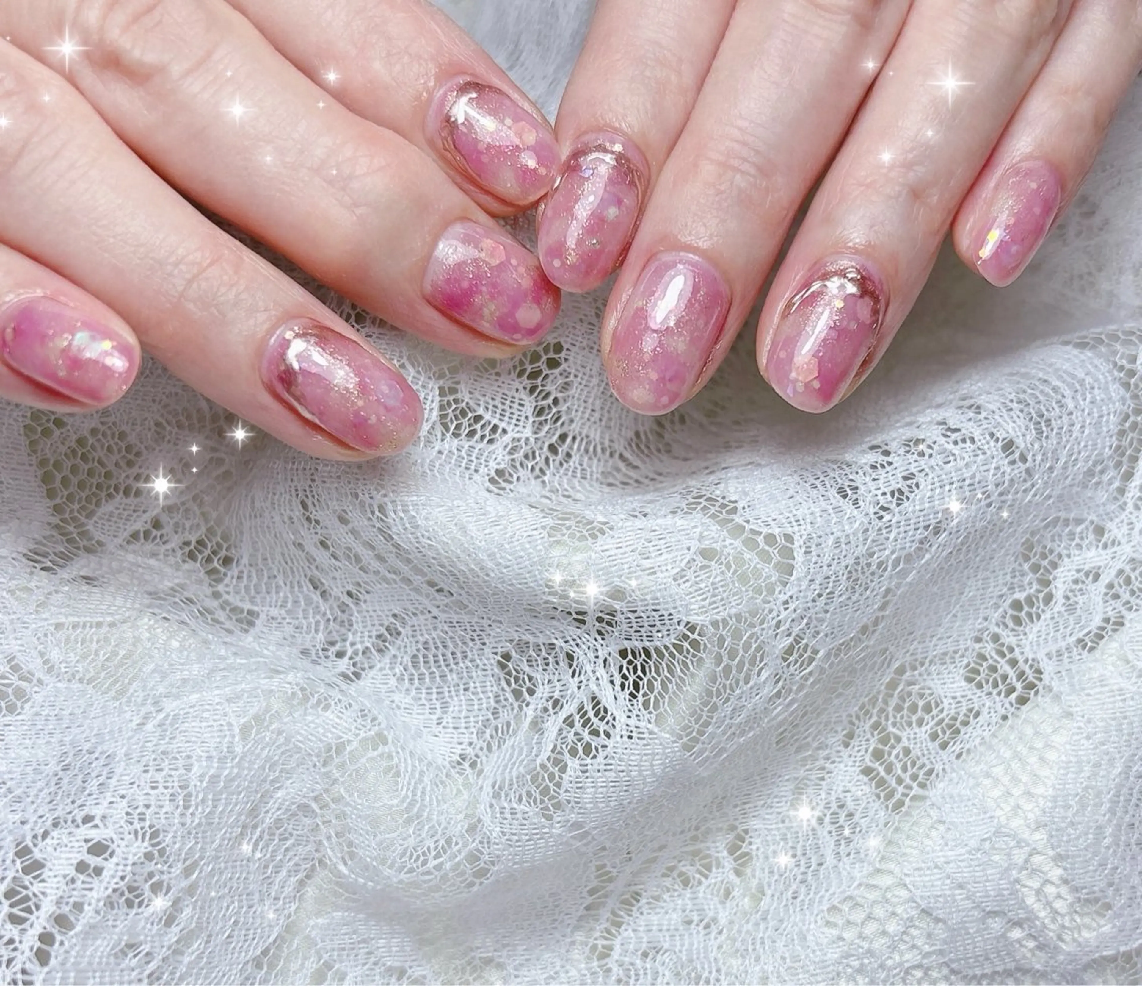 ネイル ミラーネイル ニュアンスネイル ハンドネイル FLARE NAIL フレアネイルのネイルデザイン