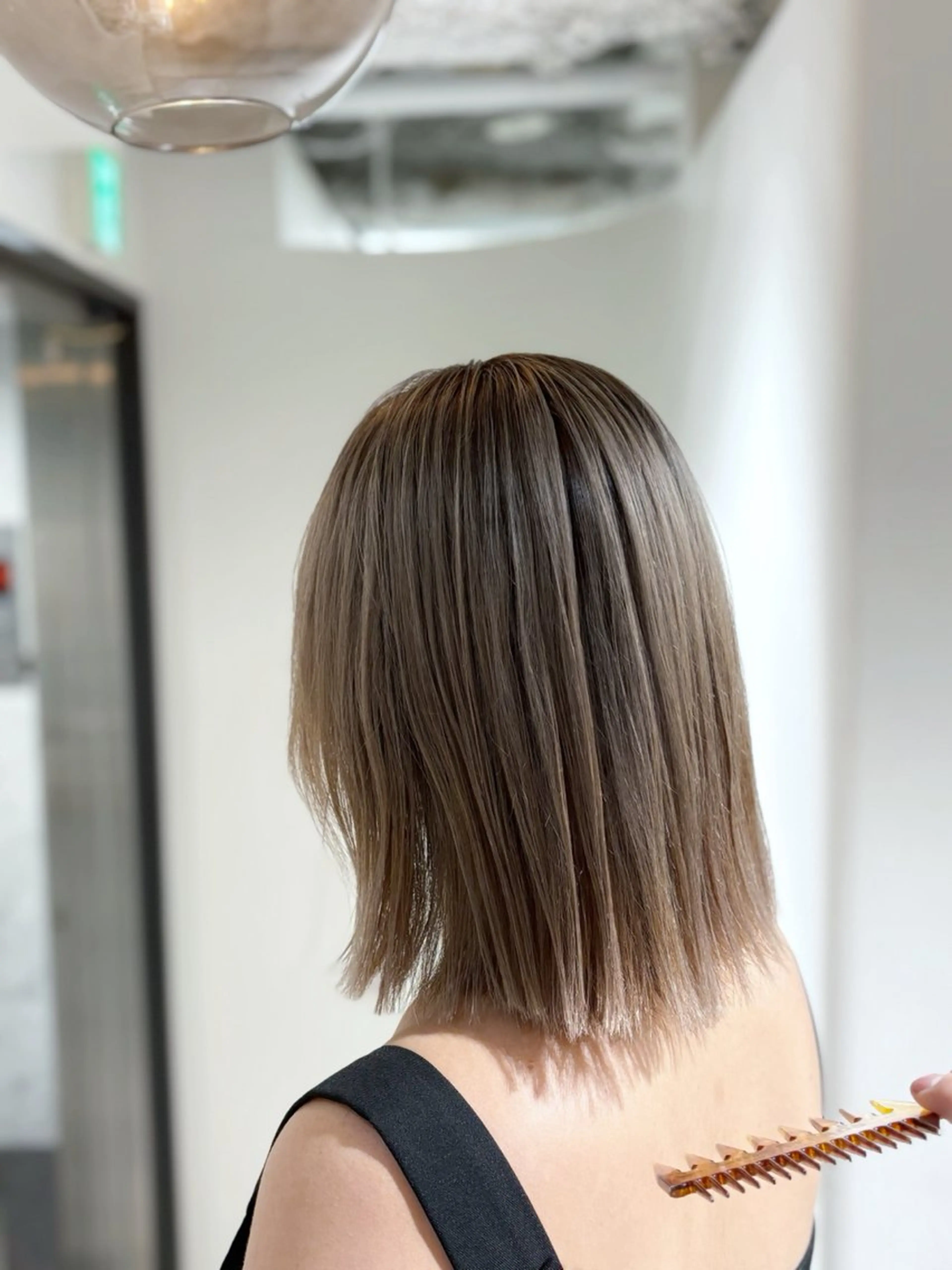 ミディアム カラー ヘアアレンジ バレイヤージュ ブリーチ 透明感カラー ブリーチなしカラー レイヤーカット ®️レイヤー/透明感 カラー/星野六三四のヘアスタイル