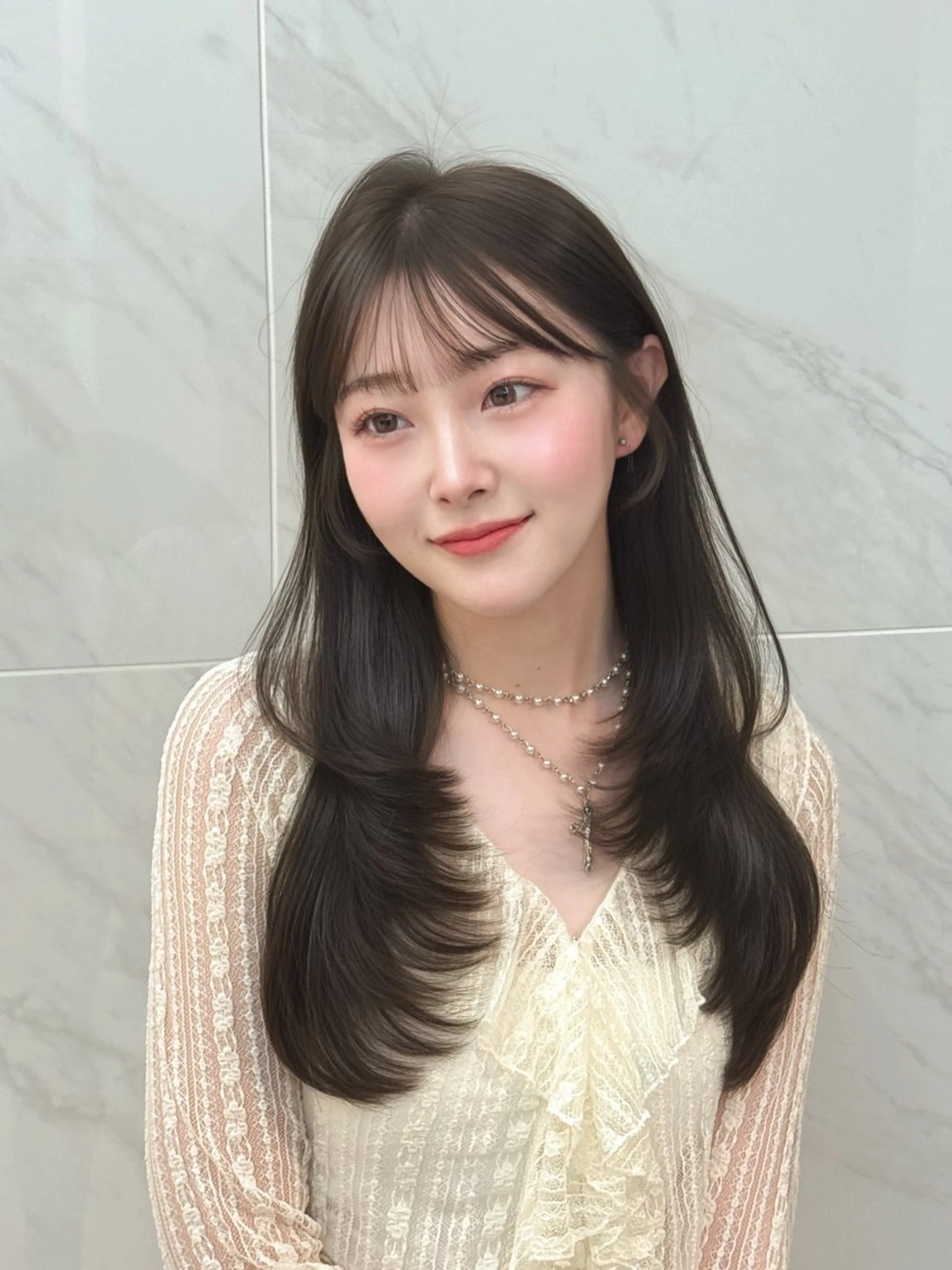 【🫶🏻ご新規様限定🫶🏻】前髪顔周りカット✂️+うる艶カラー✨+プル艶トリートメント🫧+韓国トレンド巻き🇰🇷の写真