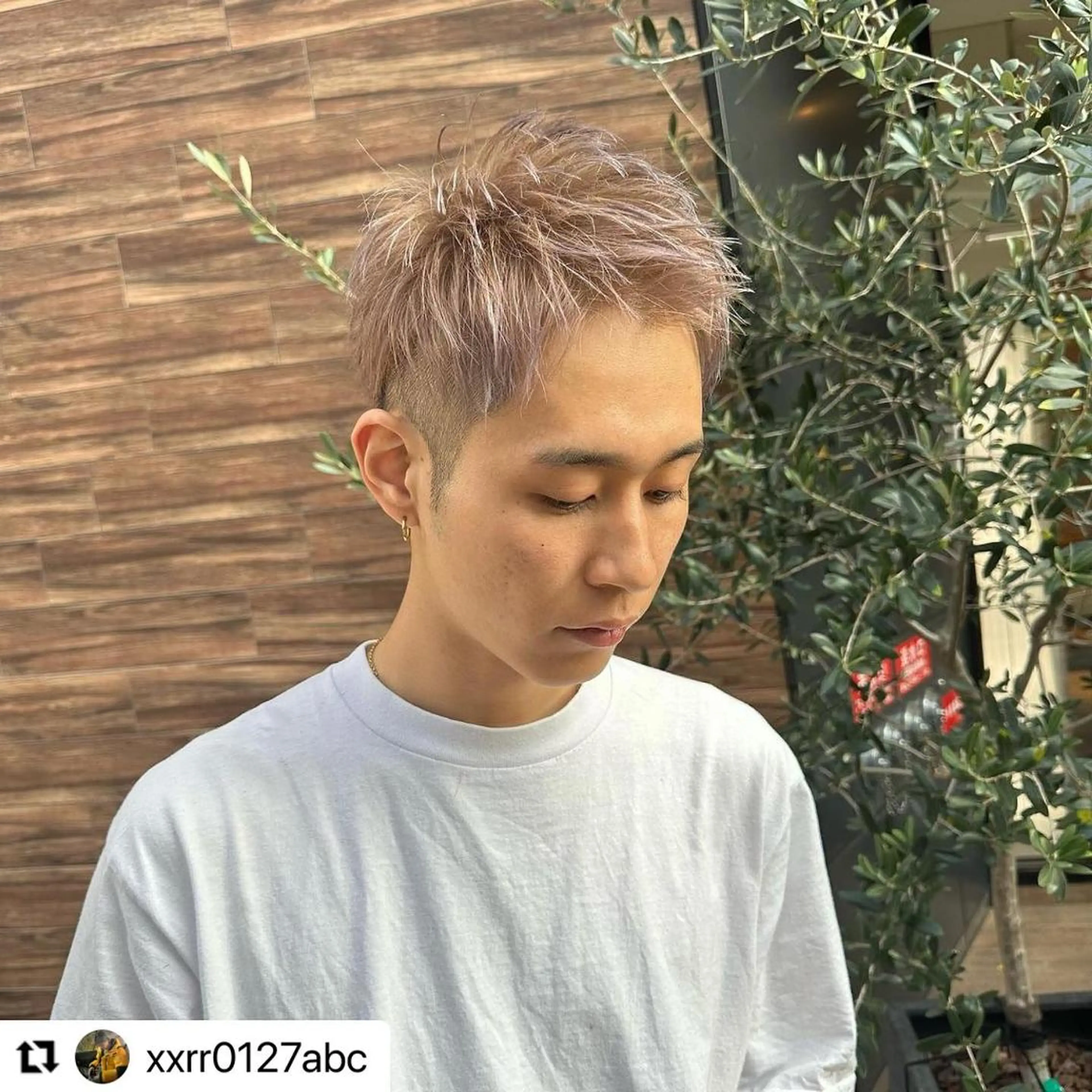 ショート カラー パーマ メンズ ダウンパーマ フェードカット メンズ韓国風 韓国マッシュ マッシュ 🩷Eny terrace🩷のヘアスタイル