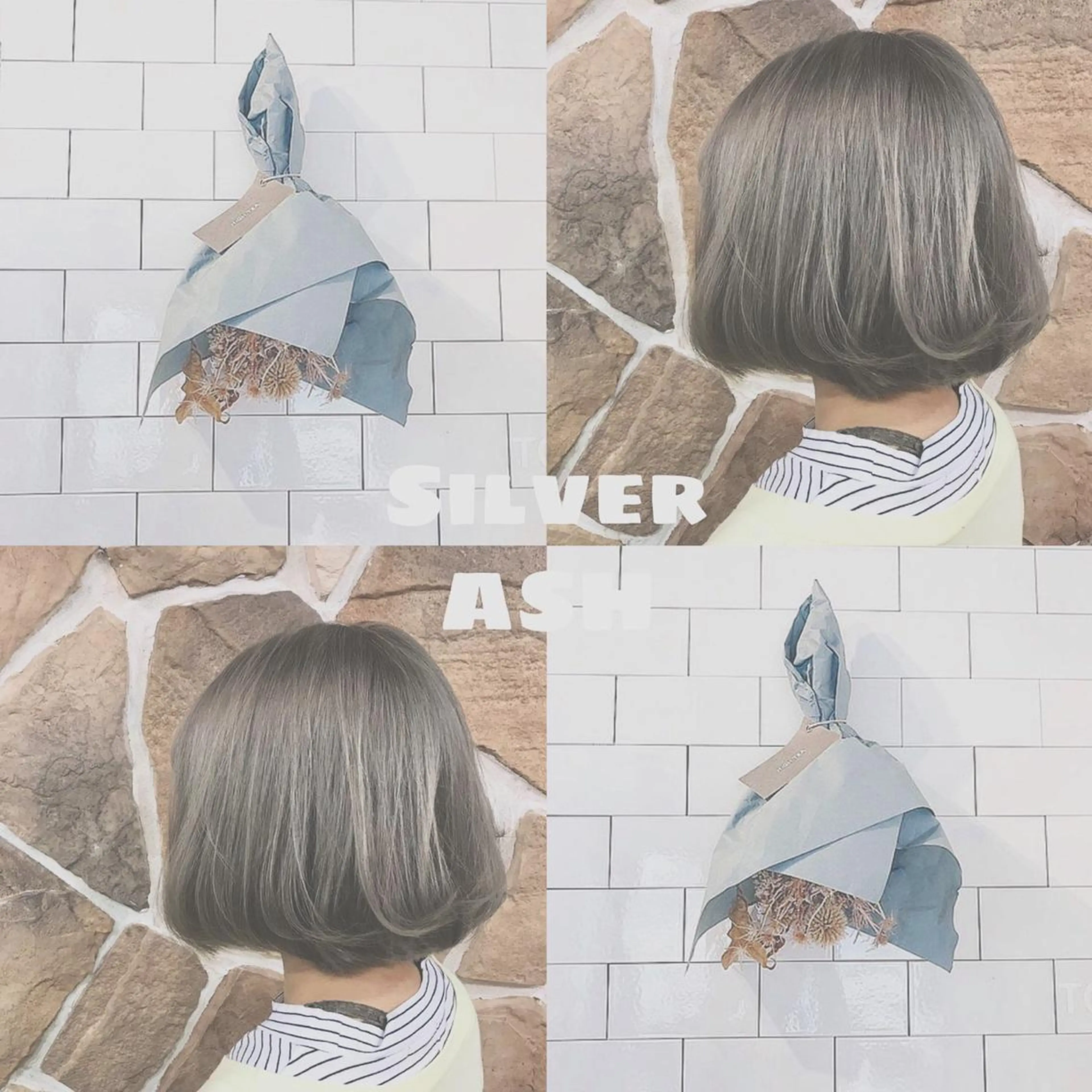 ショート カラー ブリーチ シルバー エリアNo.1カラー ⭐️hikaru⭐️のヘアスタイル