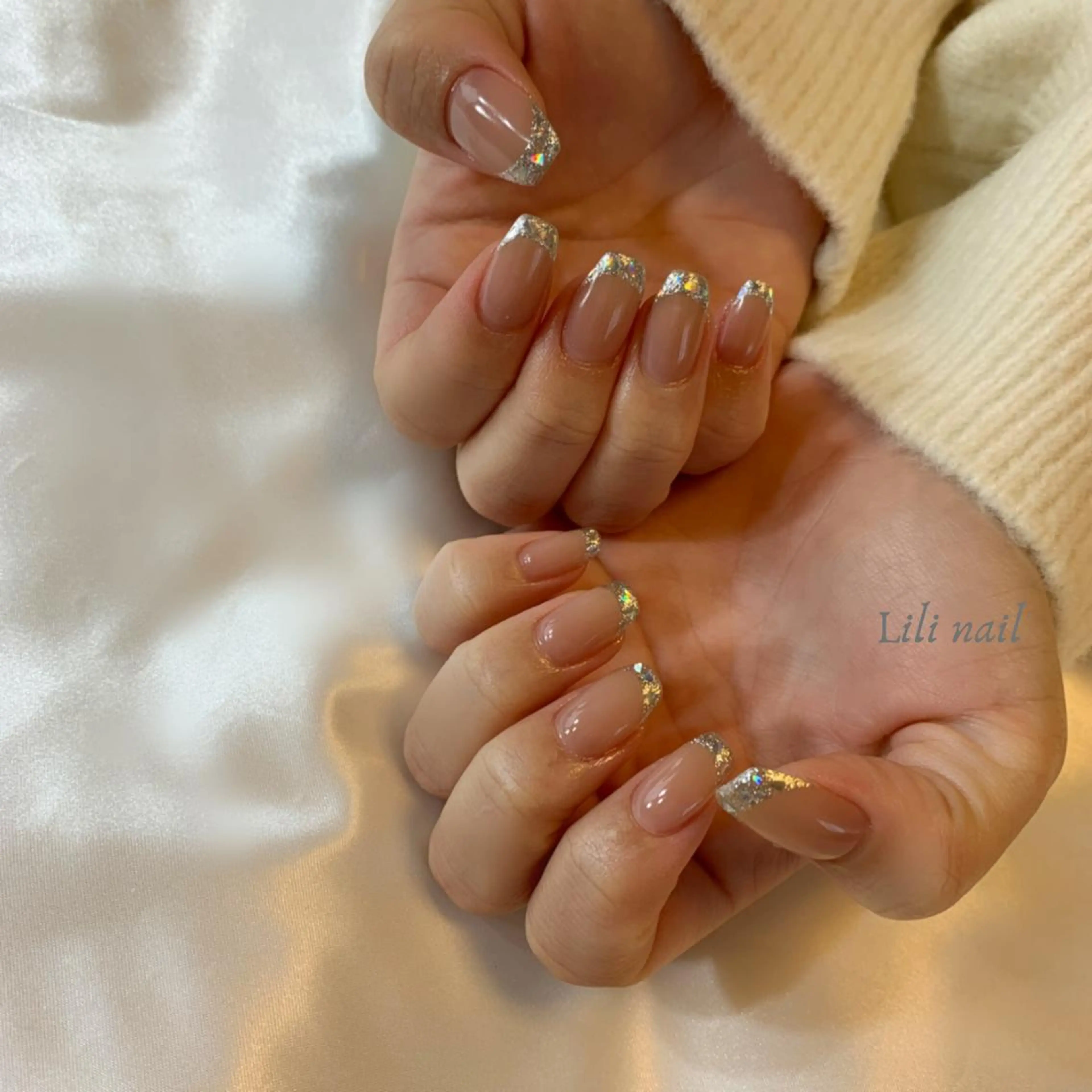 ネイル フレンチネイル ガラスフレンチ Lili beauty salon所属・Lilibeauty salonのネイルデザイン