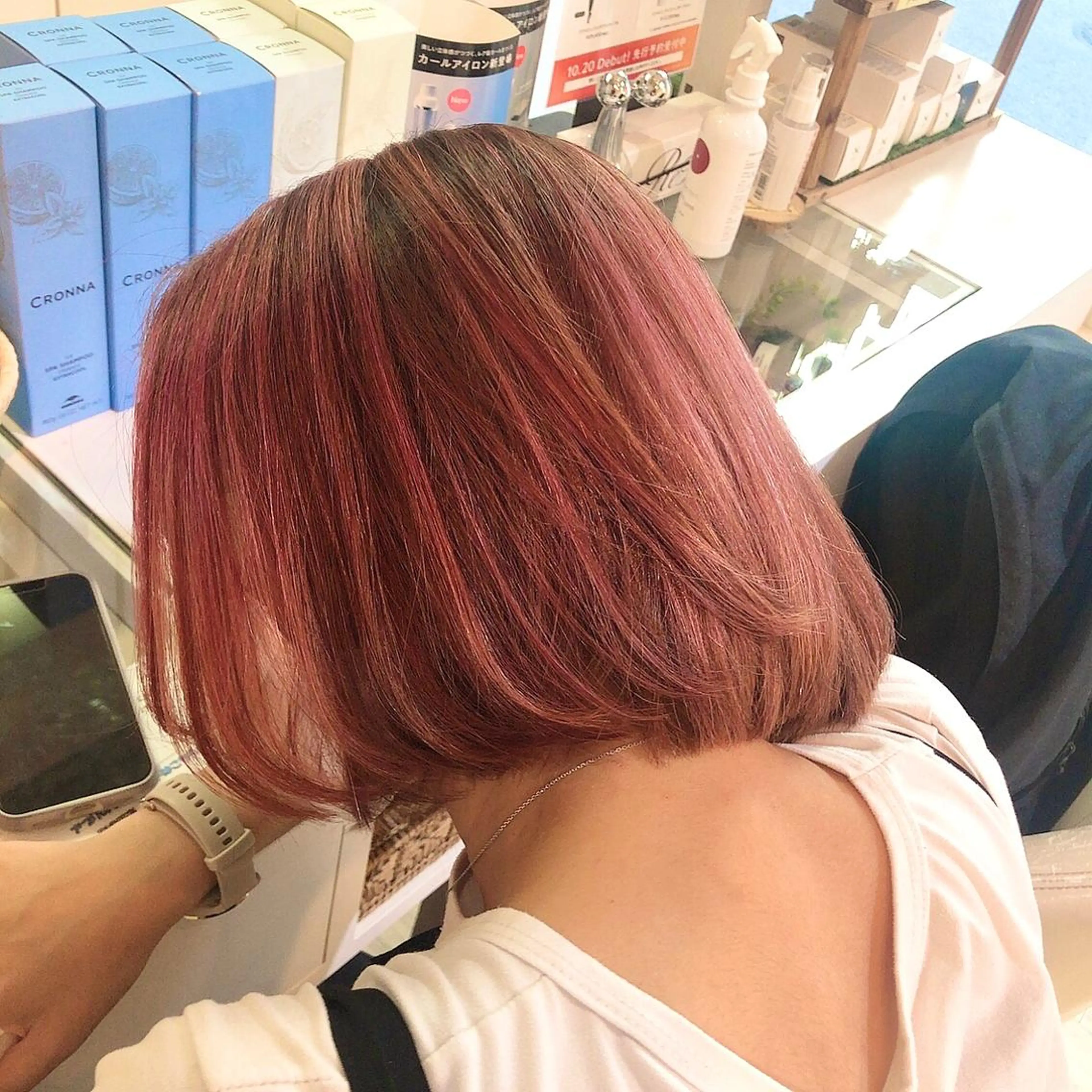 ミディアム カラー ヘアカラー 髪質改善&ストレート ‪✂︎‬鈴木青樹のヘアスタイル