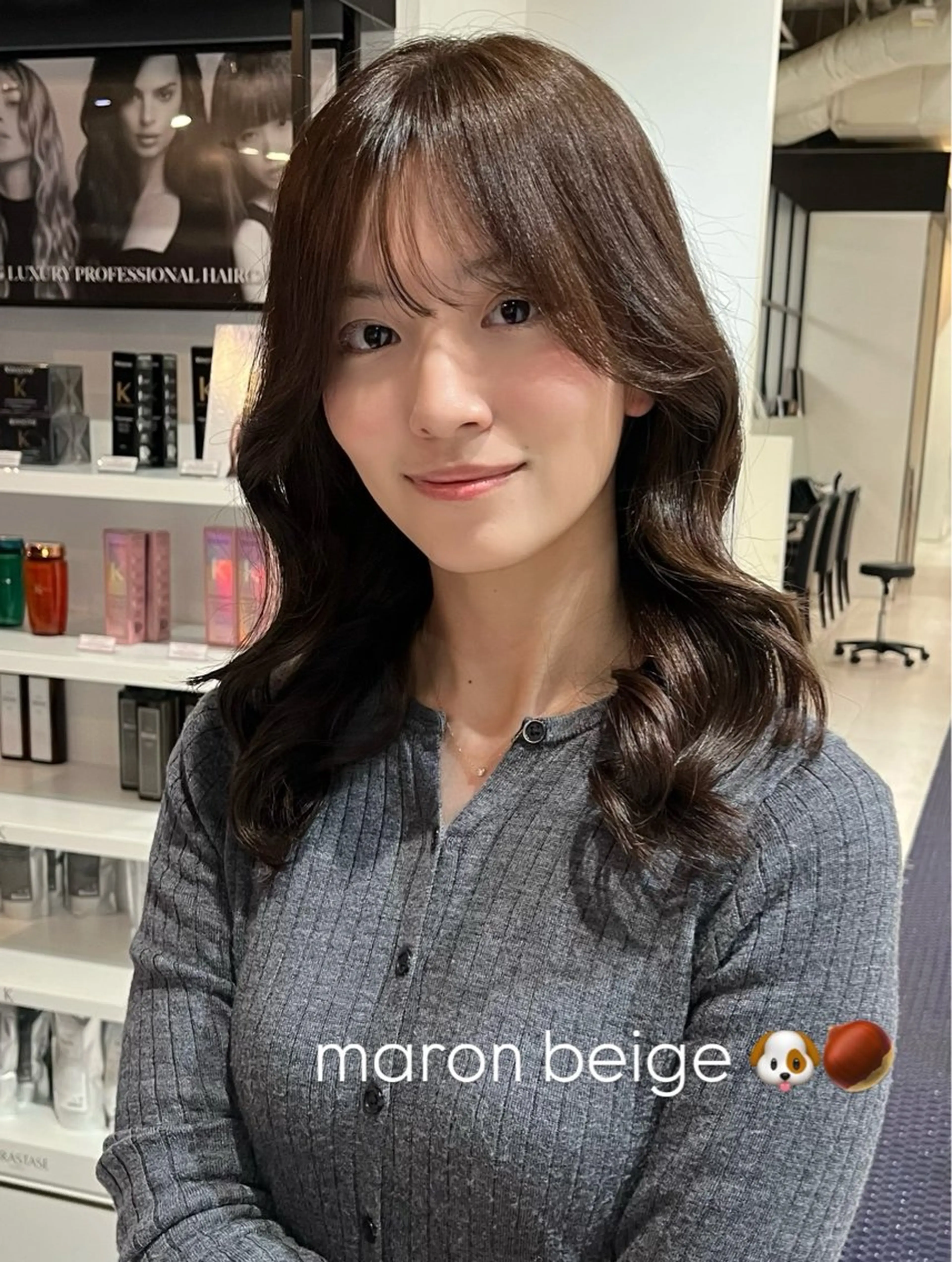 ミディアム カラー カット ヘアカラー trico心斎橋 ナツミのヘアスタイル