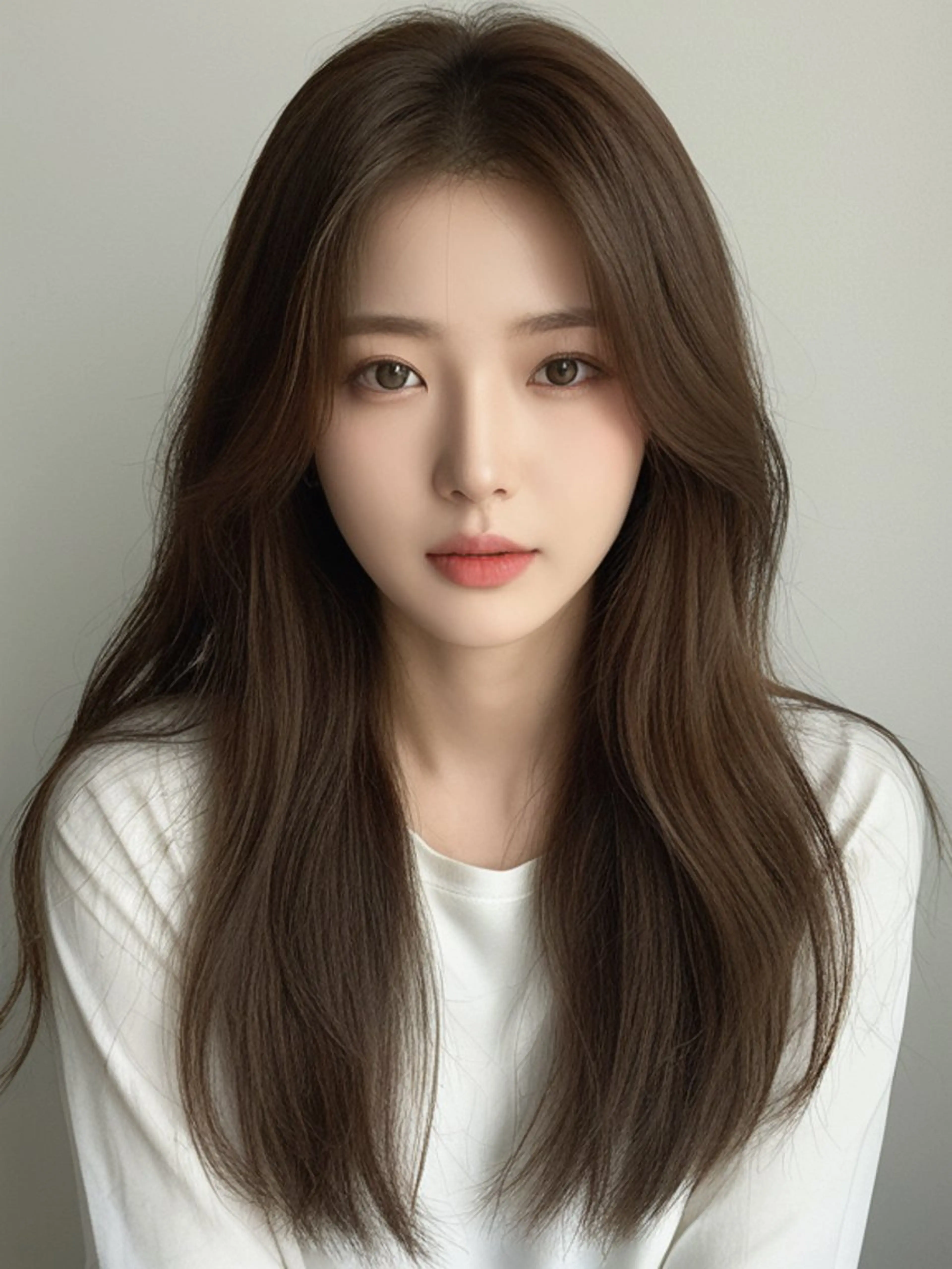 セミロング くびれヘア 韓国風ヘア レイヤーカット シースルーバング カット ヘアカラー トリートメント 新宿/韓国メンズ RIKUパーマのヘアスタイル