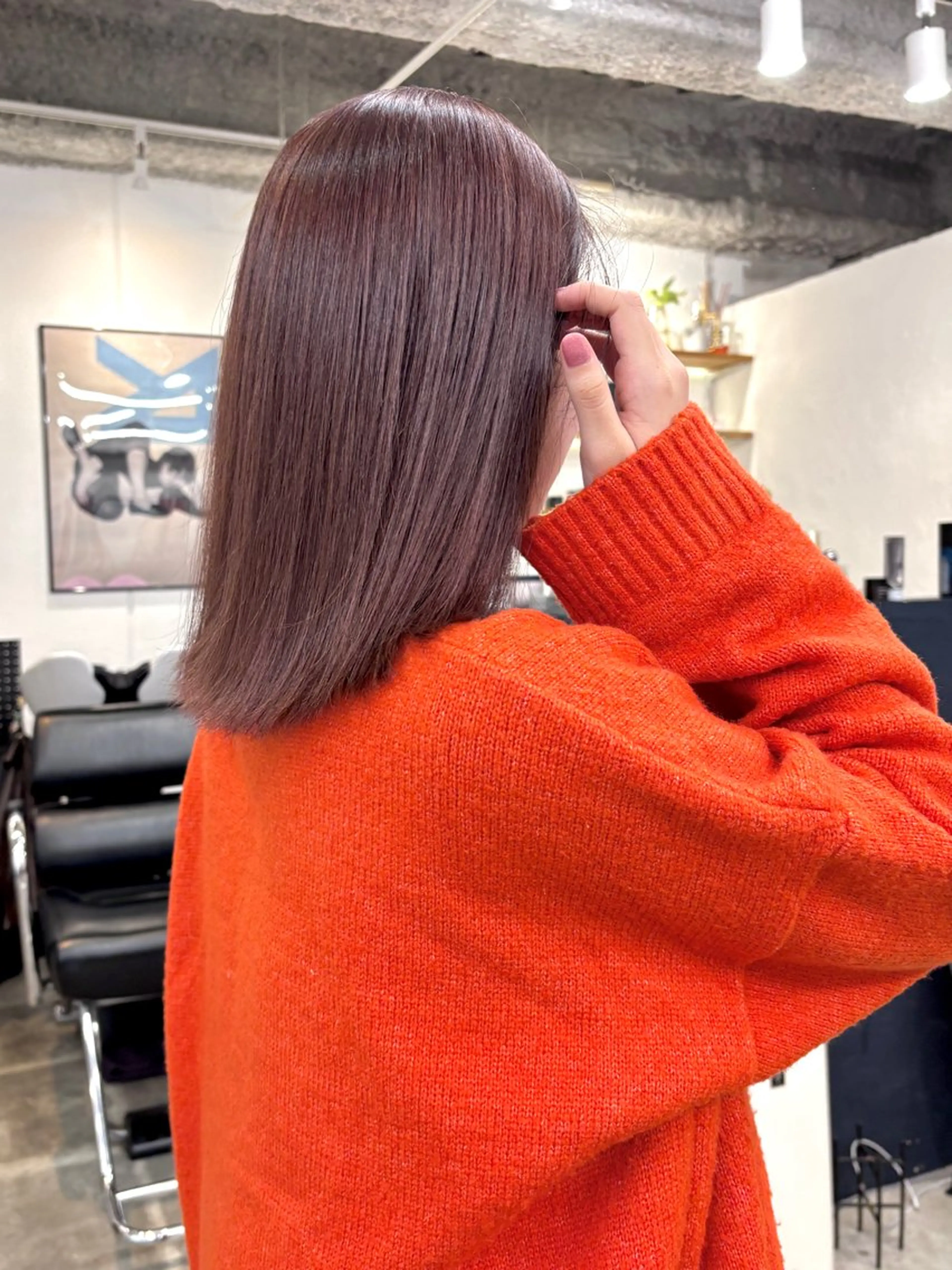 ミディアム カラー ブリーチ ブラウンカラー カシス 透明感カラー ラベンダーカラー 暖色カラー/天神/ ヘイマサクラのヘアスタイル