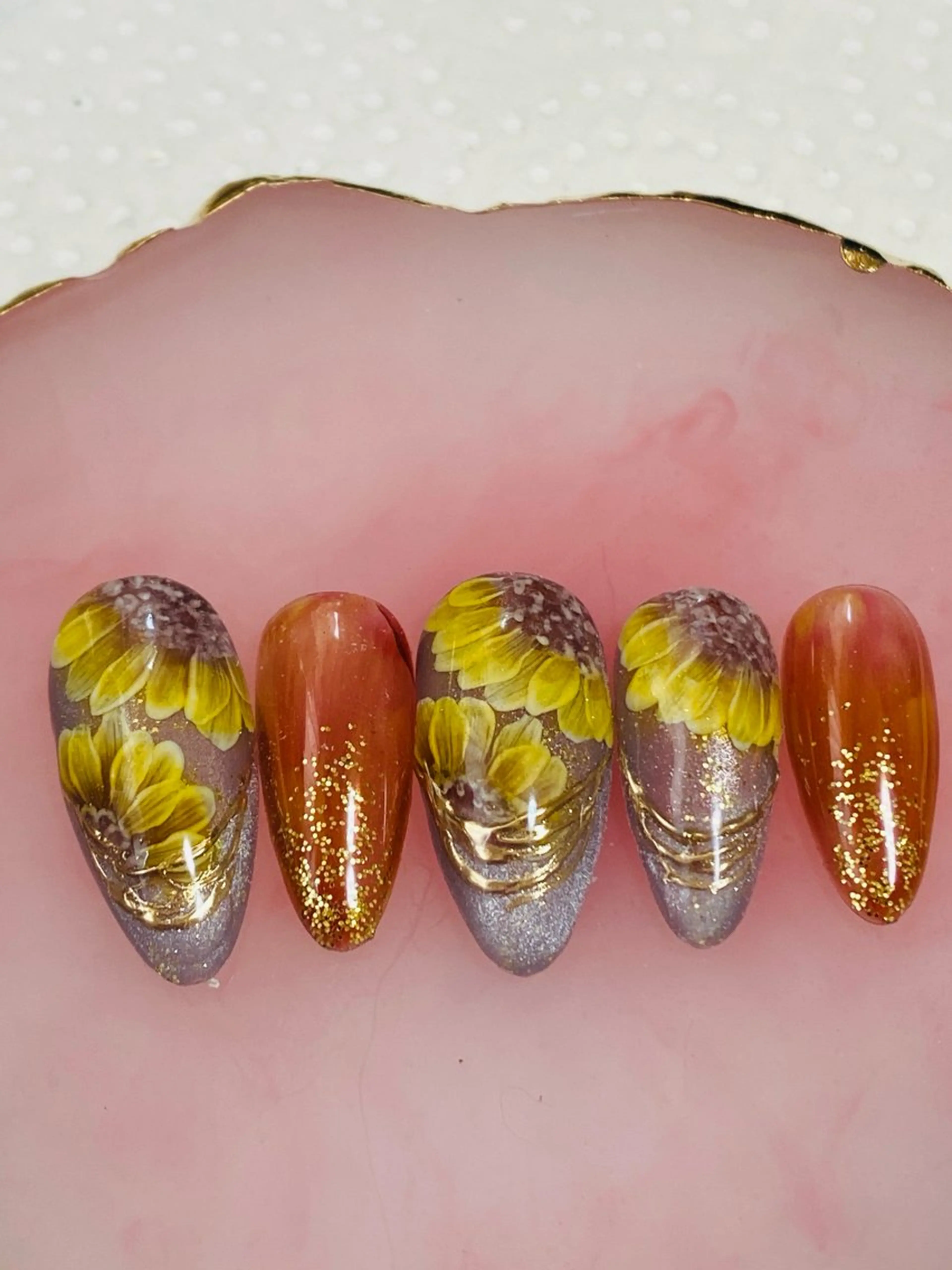 ネイル フラワーネイル 自宅ネイルサロン ♦️nuance♦️のネイルデザイン