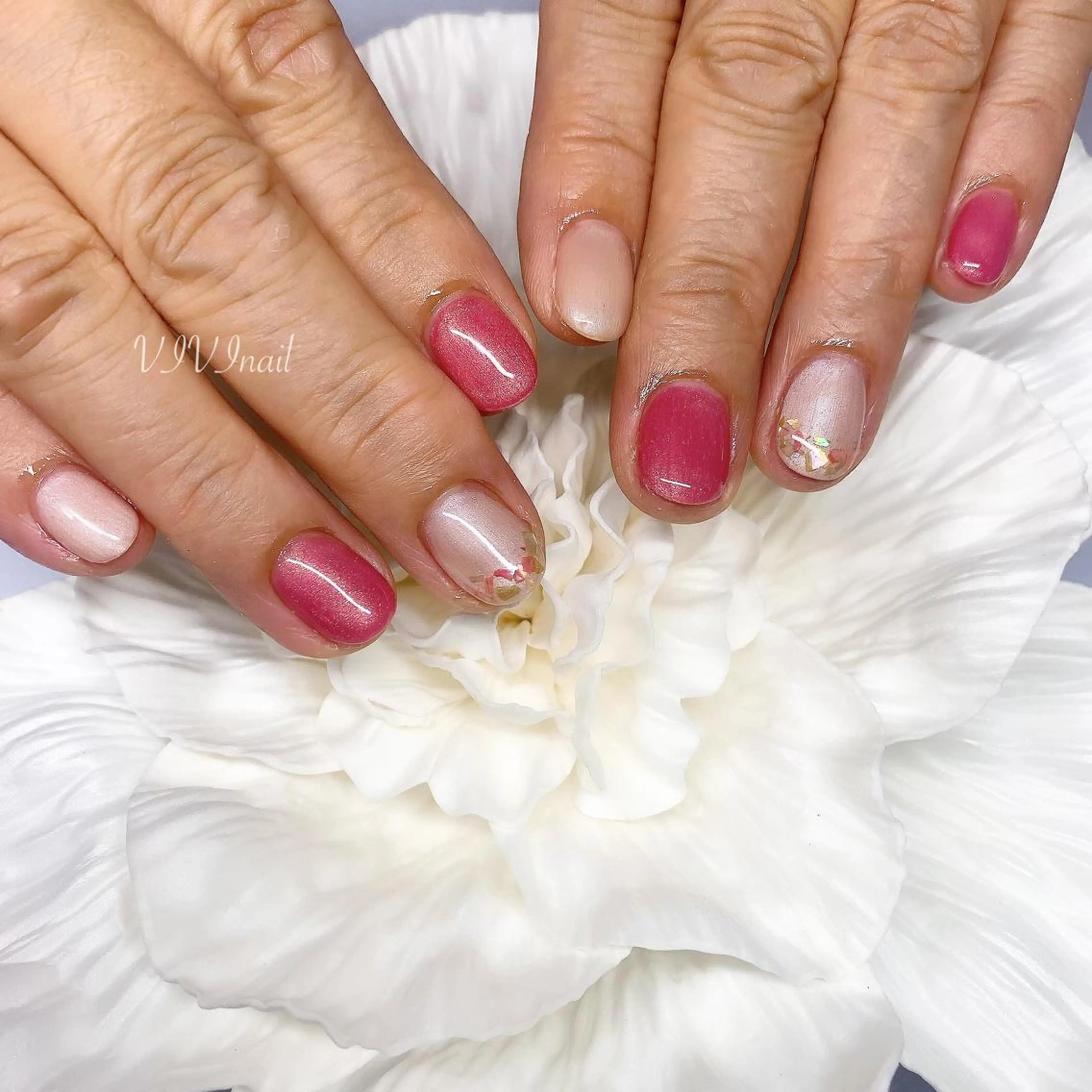 ネイル ラメ(グリッター) シンプルネイル ハンドネイル vivi nailのネイルデザイン