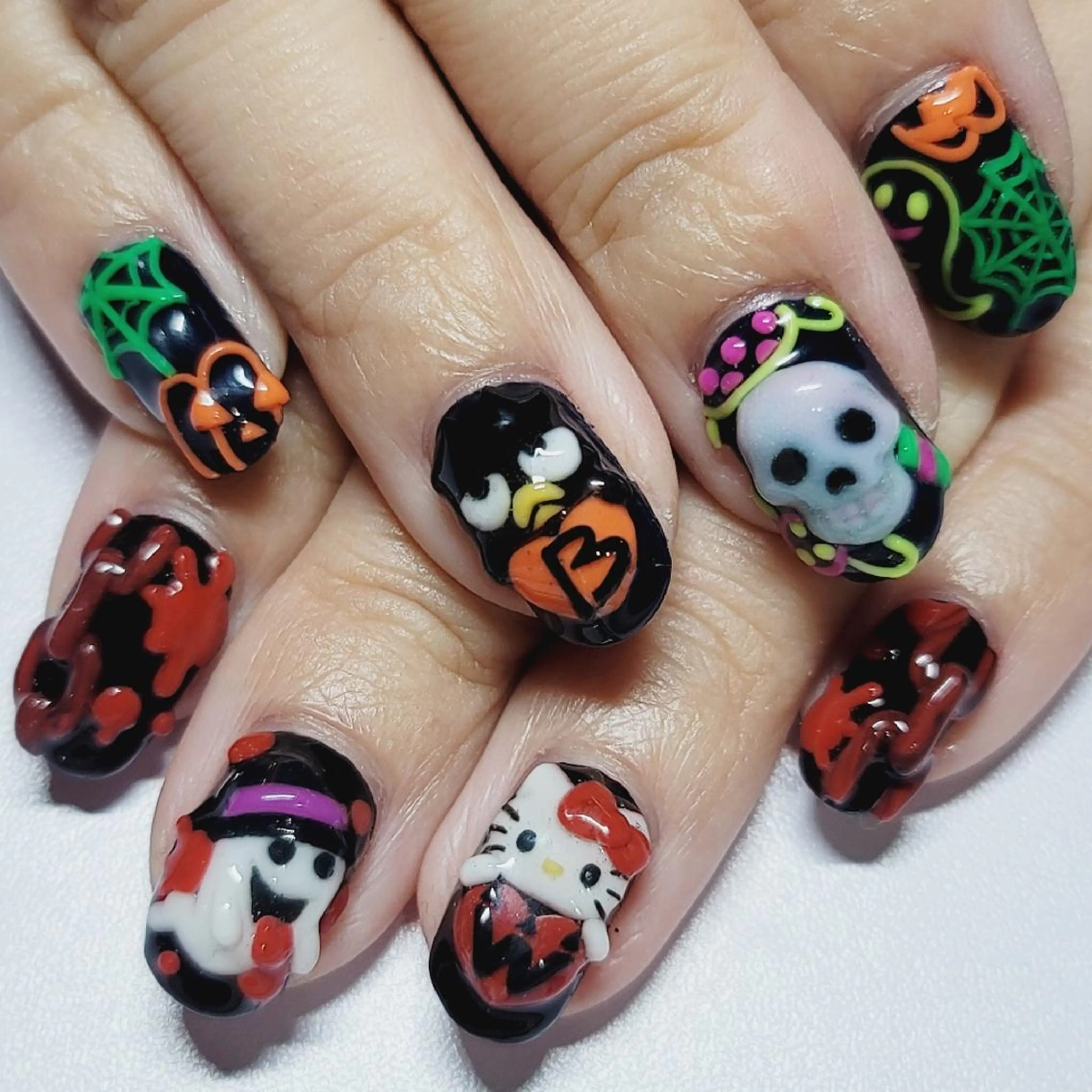 ネイル アートネイル ハロウィン ネイビー ハンドネイル よしだ ひろきのネイルデザイン