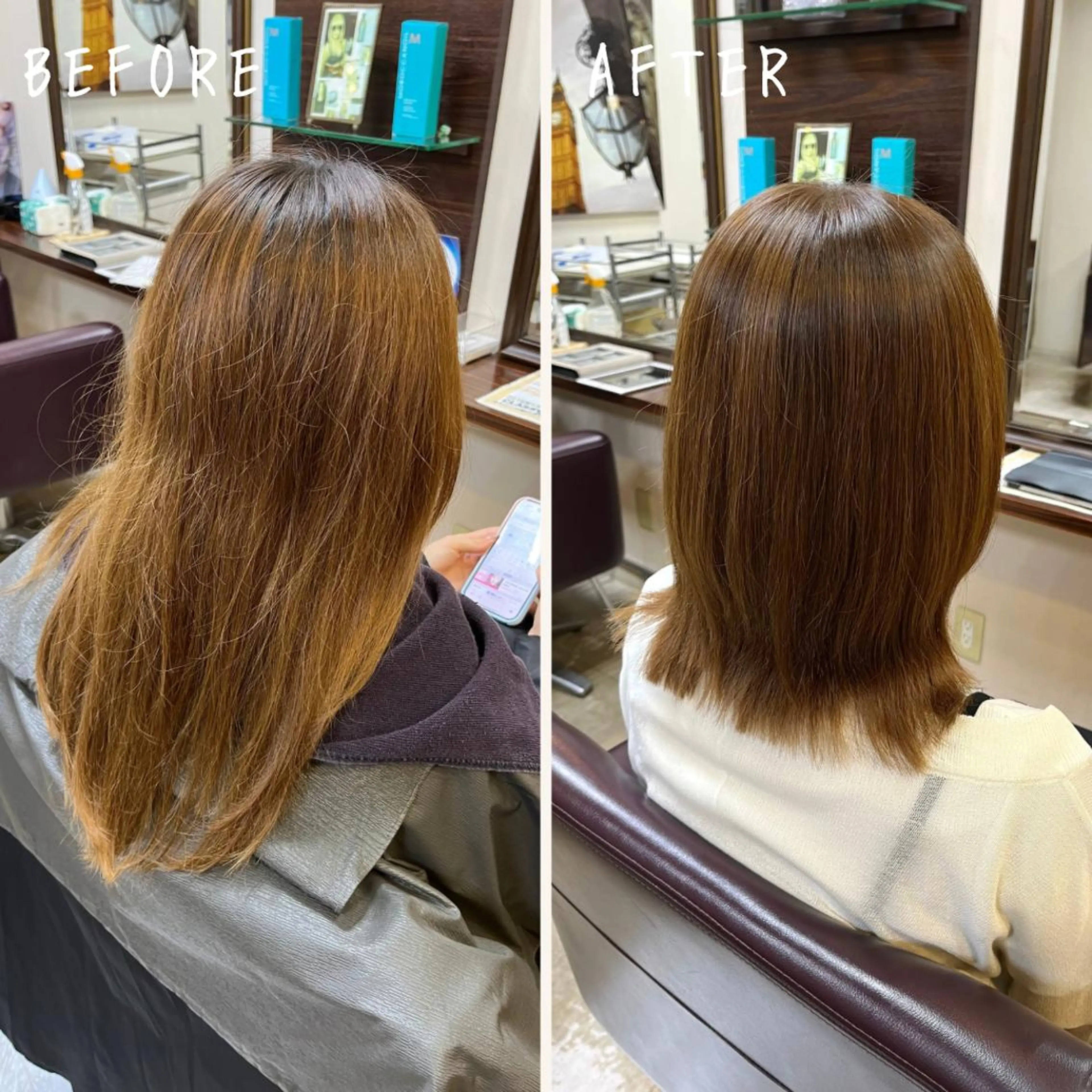 ミディアム ボブレイヤー ボブ レイヤーカット トリートメント カット ヘアカラー トリートメント 澤崎 希望のヘアスタイル