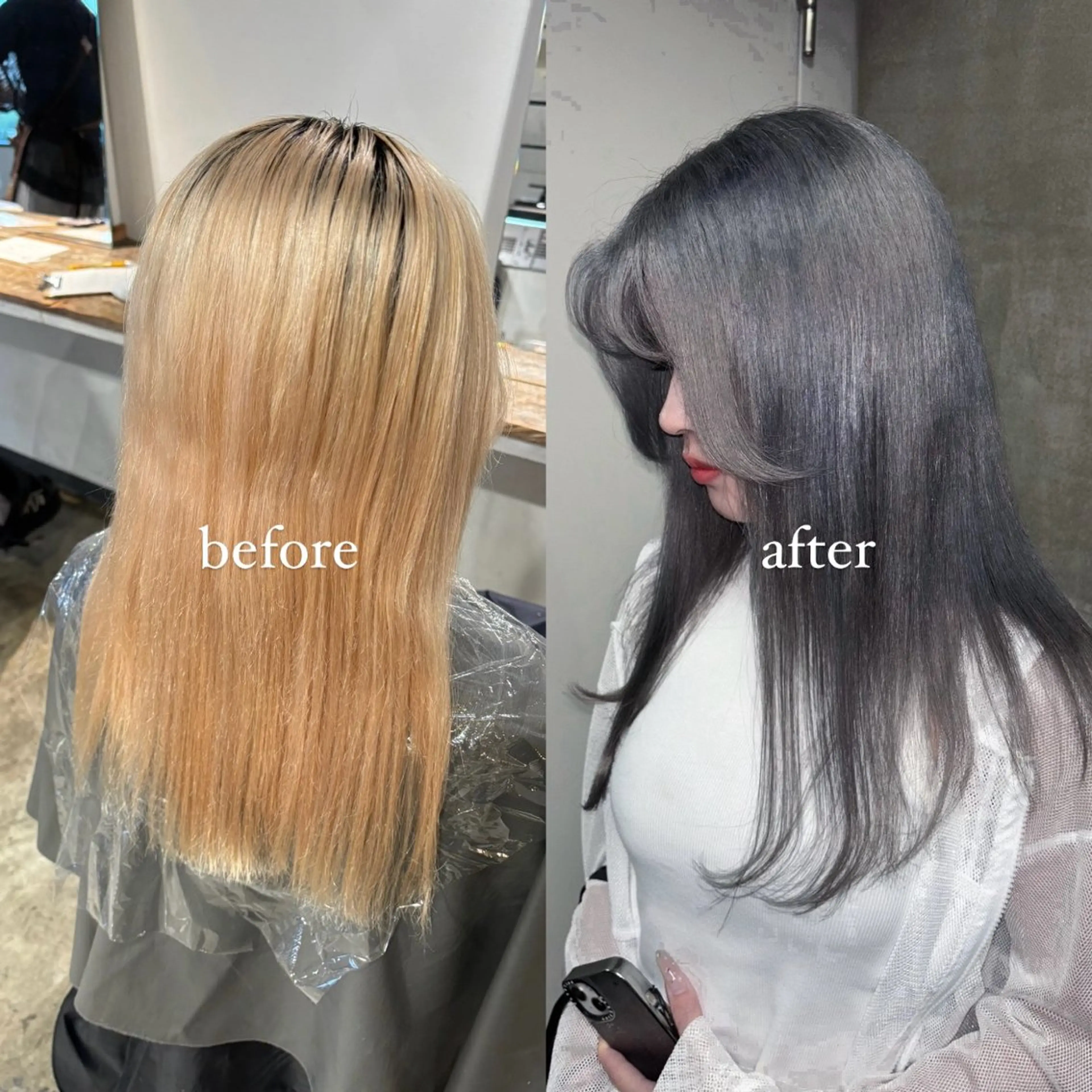 セミロング カラー 💫miyu💫デザ インカラー/アレンジのヘアスタイル