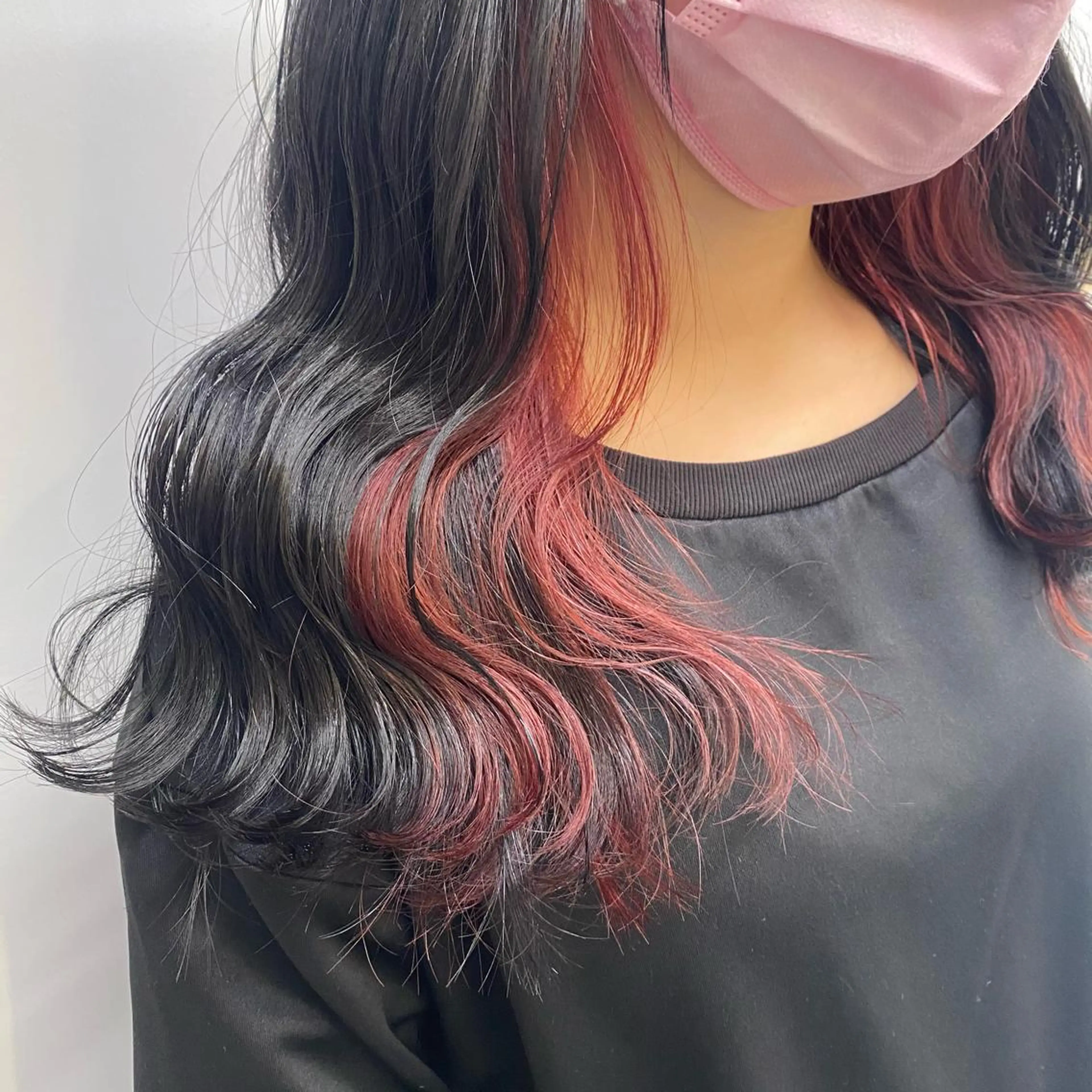 ロング カラー インナーカラー ピンクカラー ヘアカラー トリートメント ヘッドスパ 💗韓国暖色ヘア NO.1💗🪽のヘアスタイル