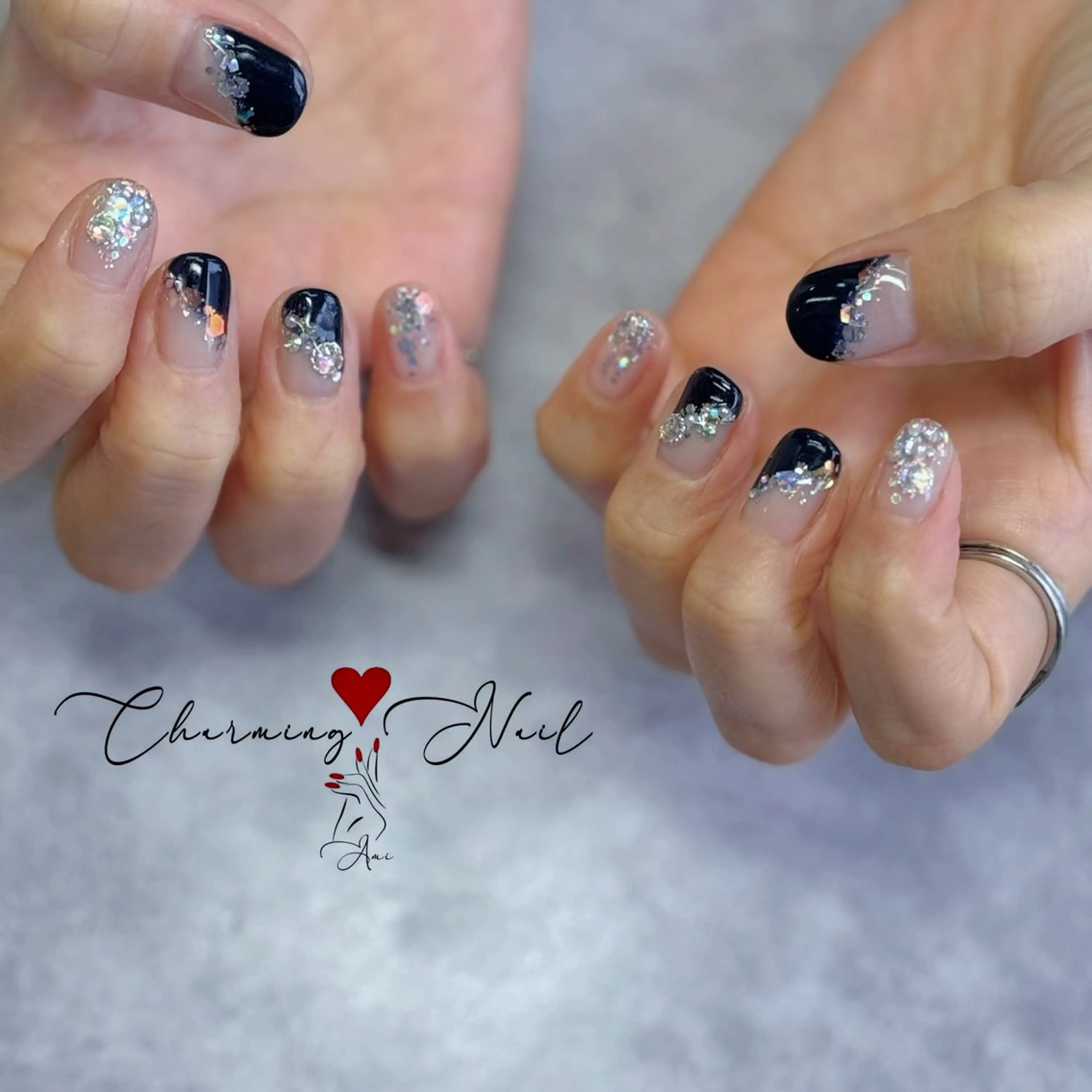 ネイル キラキラネイル ネイビー Charming❤️Nail所属・Nailist Amiのその他イメージ