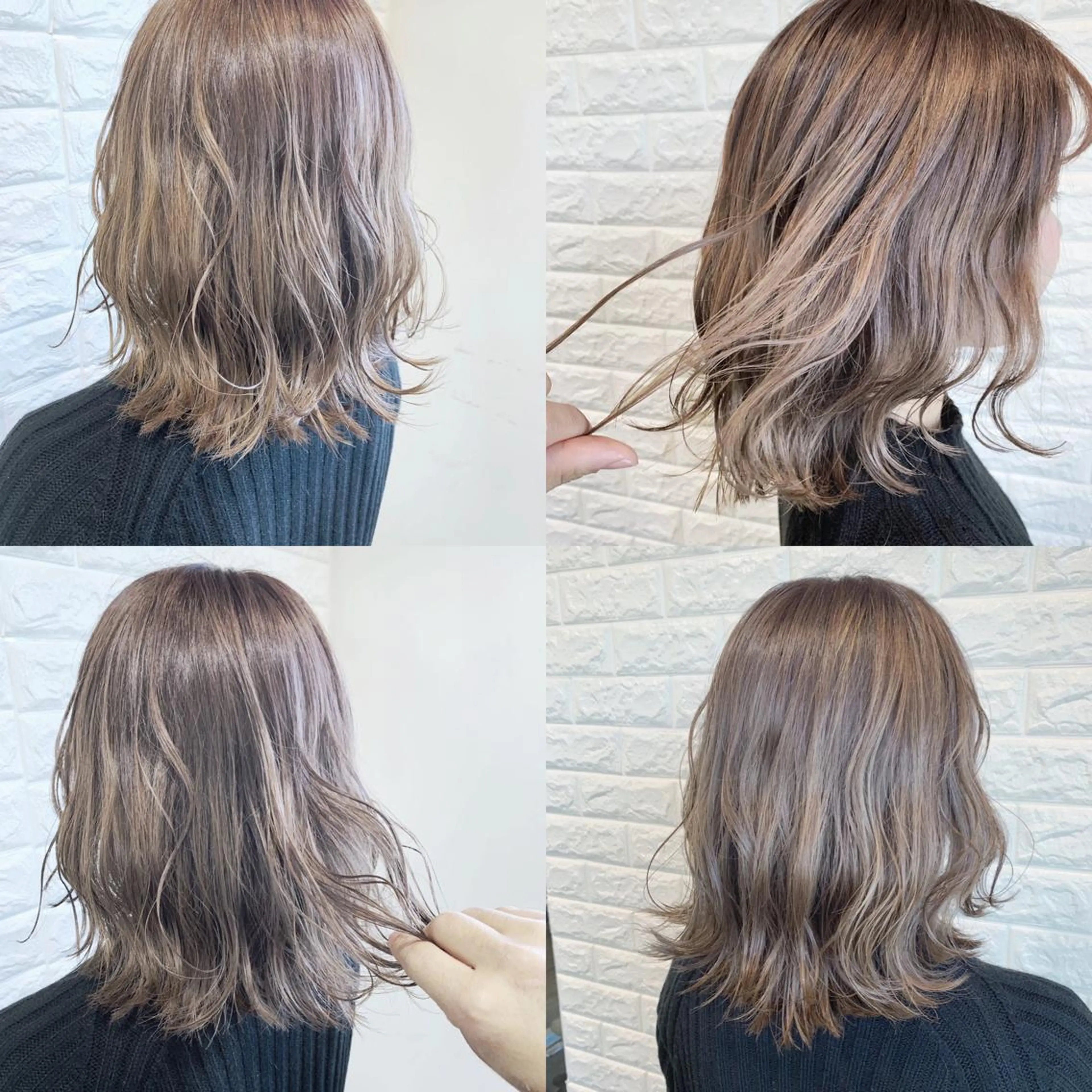 セミロング カラー ヘアアレンジ ブリーチ 透明感カラー ハイライトカラー ハイライト 🌿‬ ܸAir 透明感🌱西村知佳のヘアスタイル