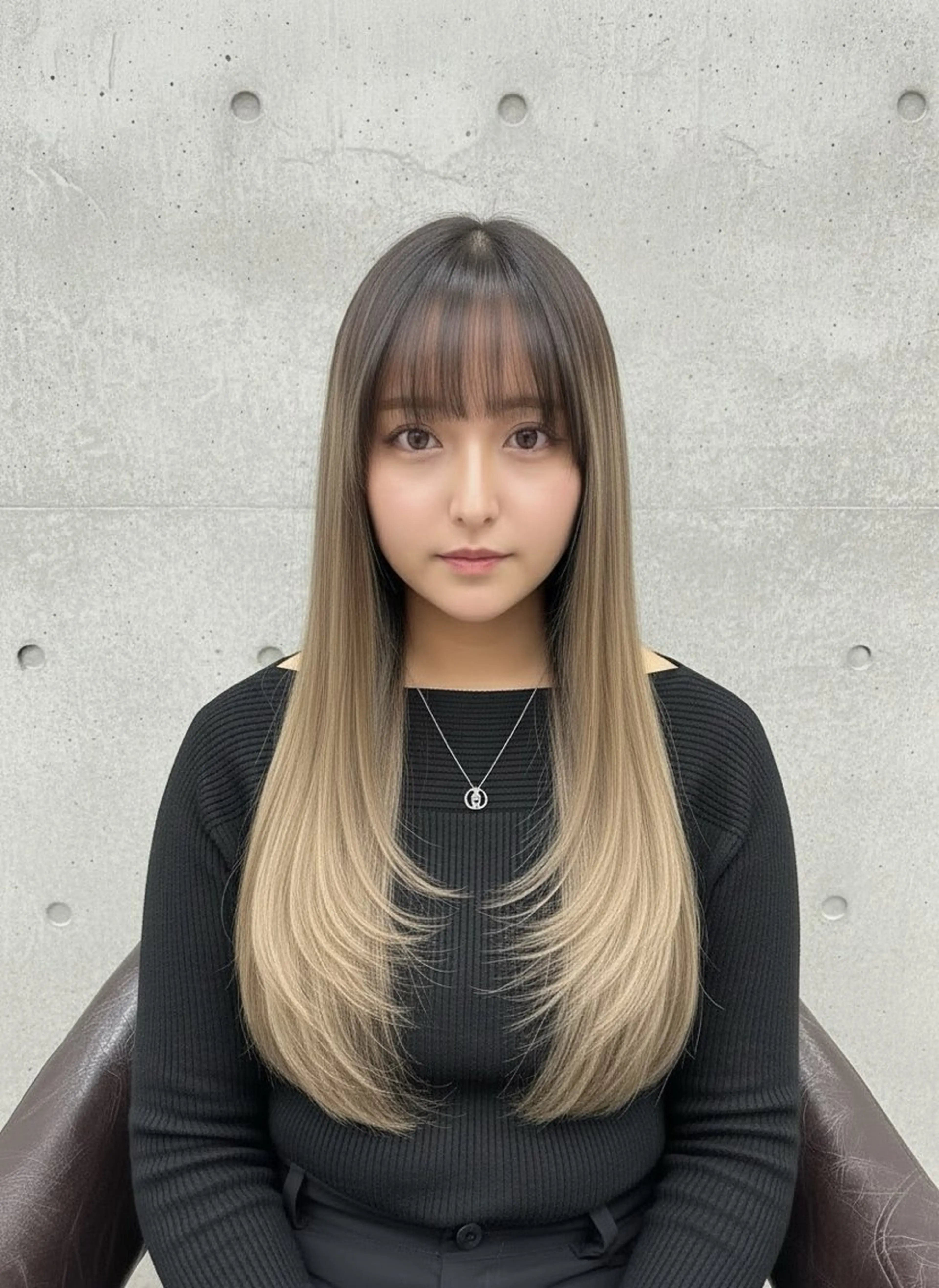 ロング カラー バレイヤージュ レイヤーカット ヘアカラー トリートメント ホワイト/店長/カラ ー講師/錦糸町/岩崎のヘアスタイル