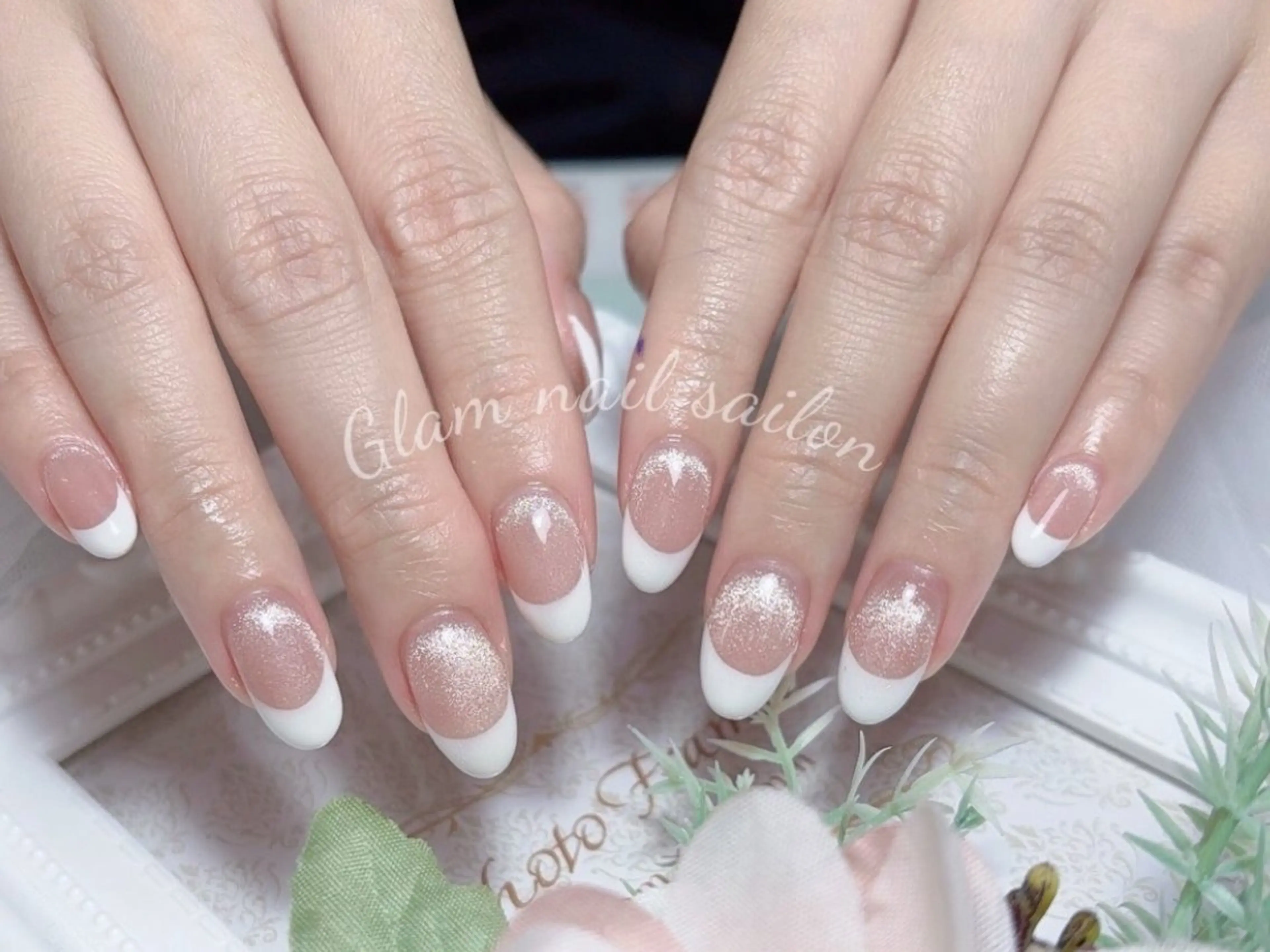 ネイル フレンチネイル マグネットネイル マグネットフレンチ Glam nail salon 蒲田所属・💅研修生の chan みきのネイルデザイン
