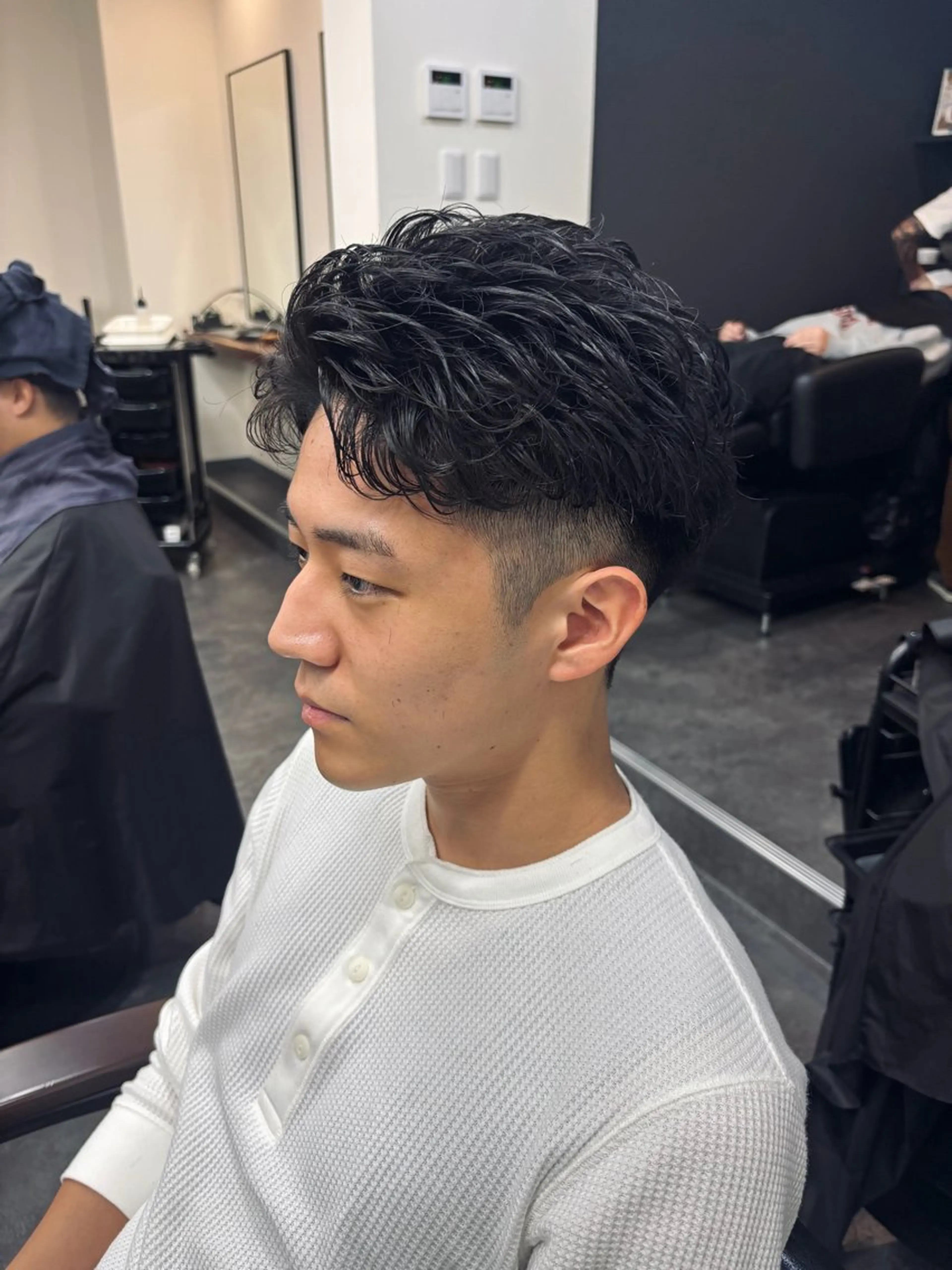 パーマ メンズ カット パーマ スパイキーパーマ 柏NO1 藤本葉のヘアスタイル