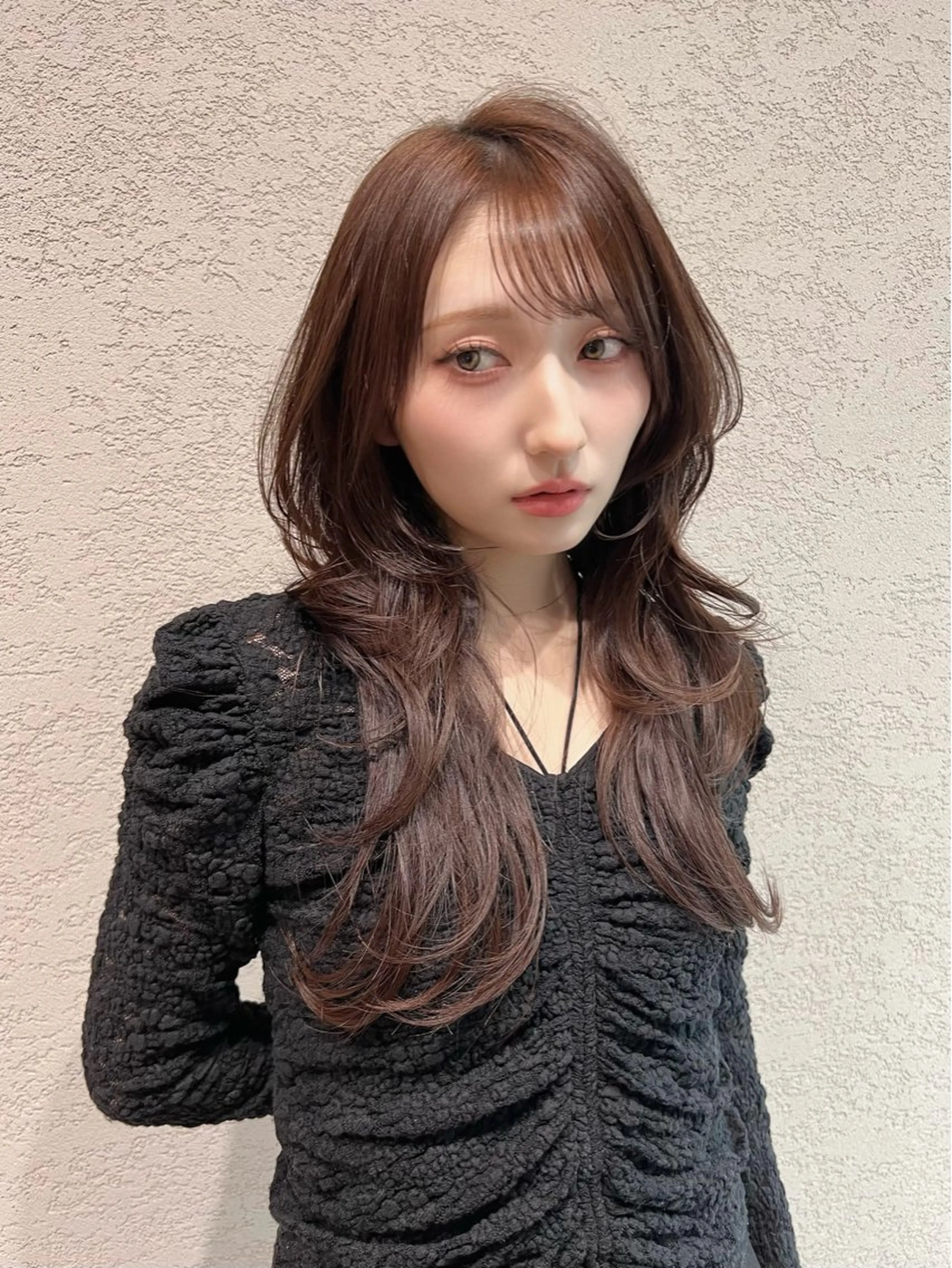 ロング カラー カット ヘアカラー トリートメント レイヤー/韓国 ハイトーン興津史弥のヘアスタイル