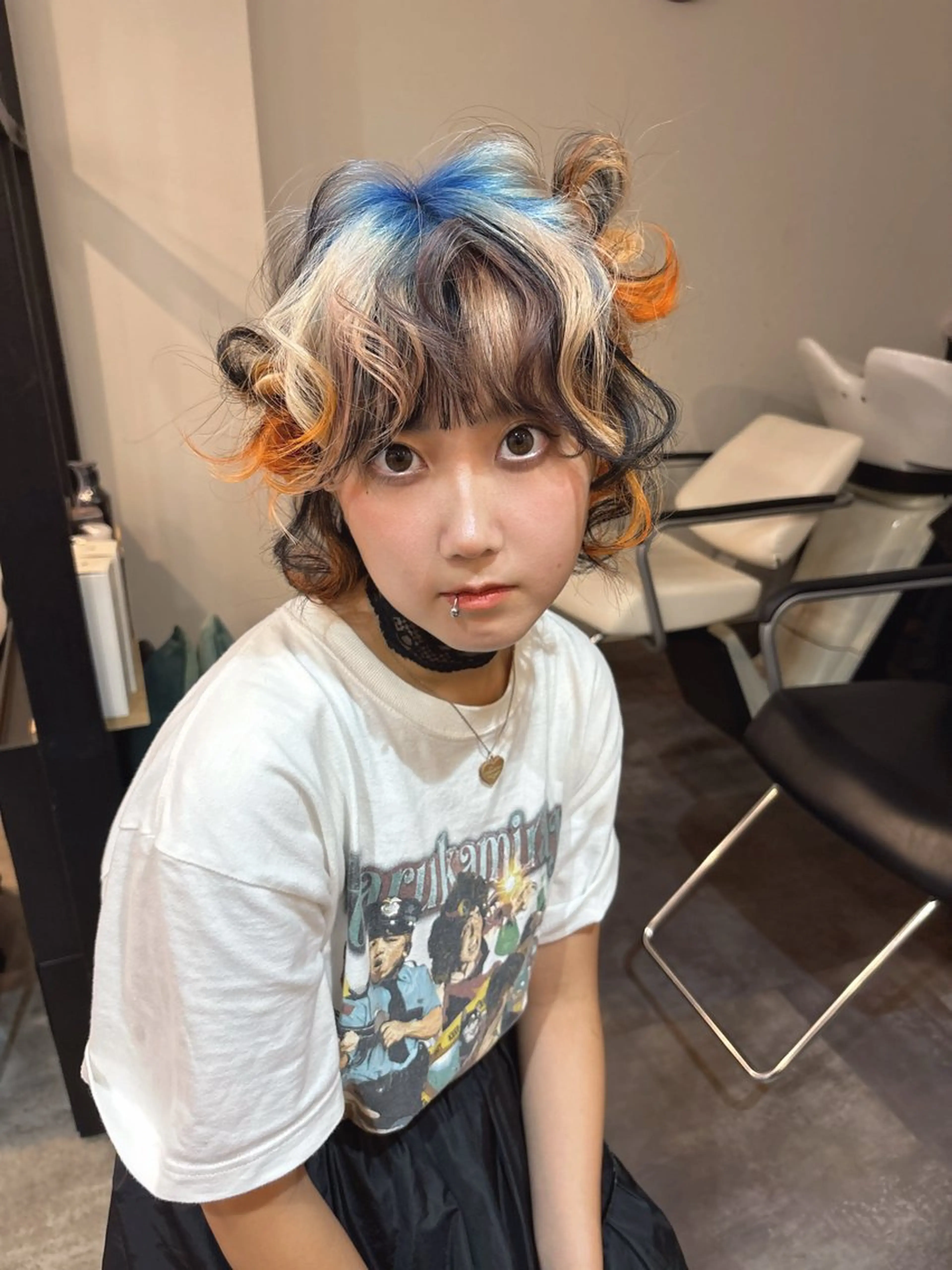 ブリーチ＋デザインカラー🩵🩷の写真