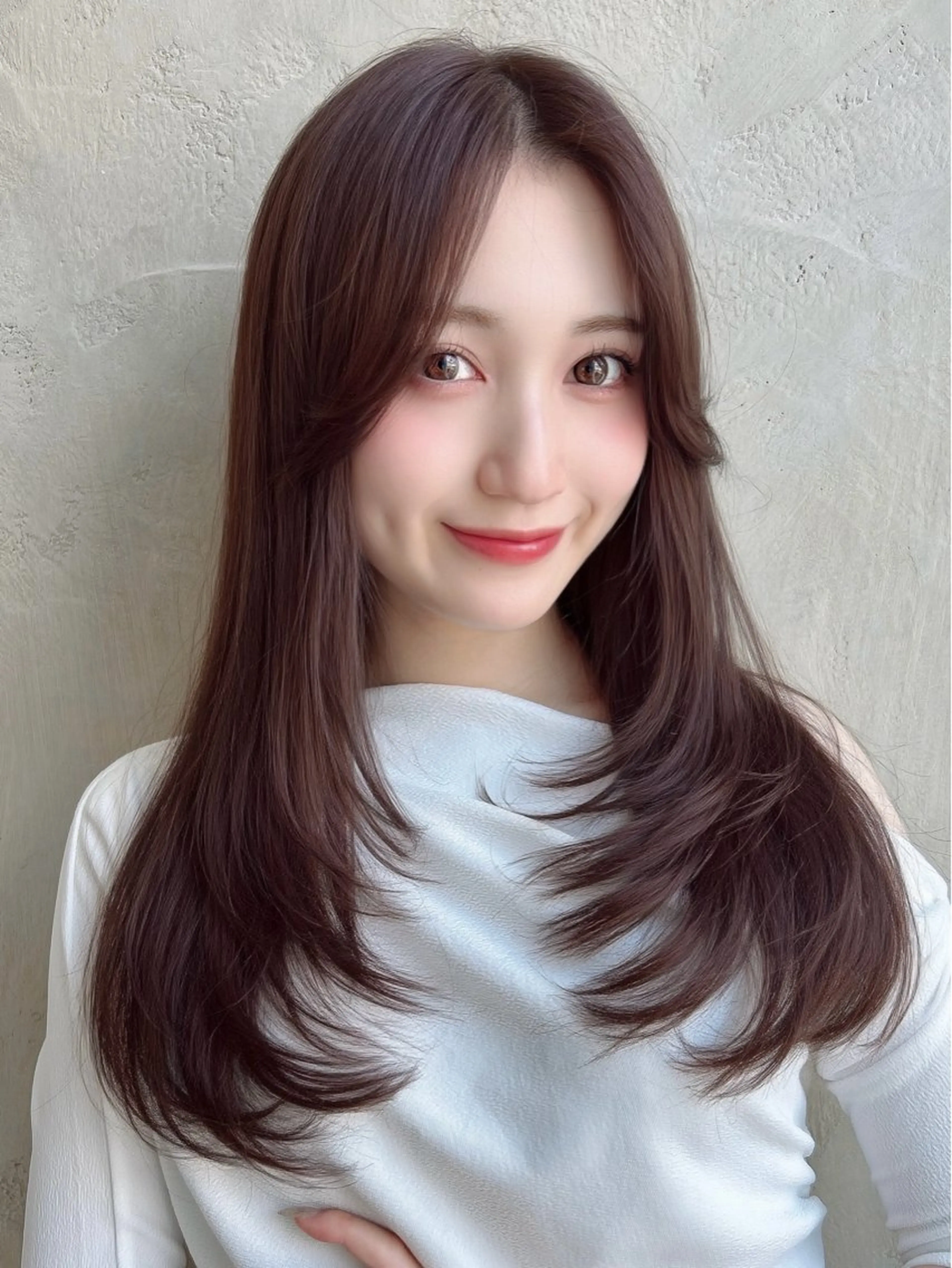 セミロング カラー パーマ カット ヘアカラー トリートメント 新宿✨顔周りカット 韓国ヘア/坂本亜裟海のヘアスタイル