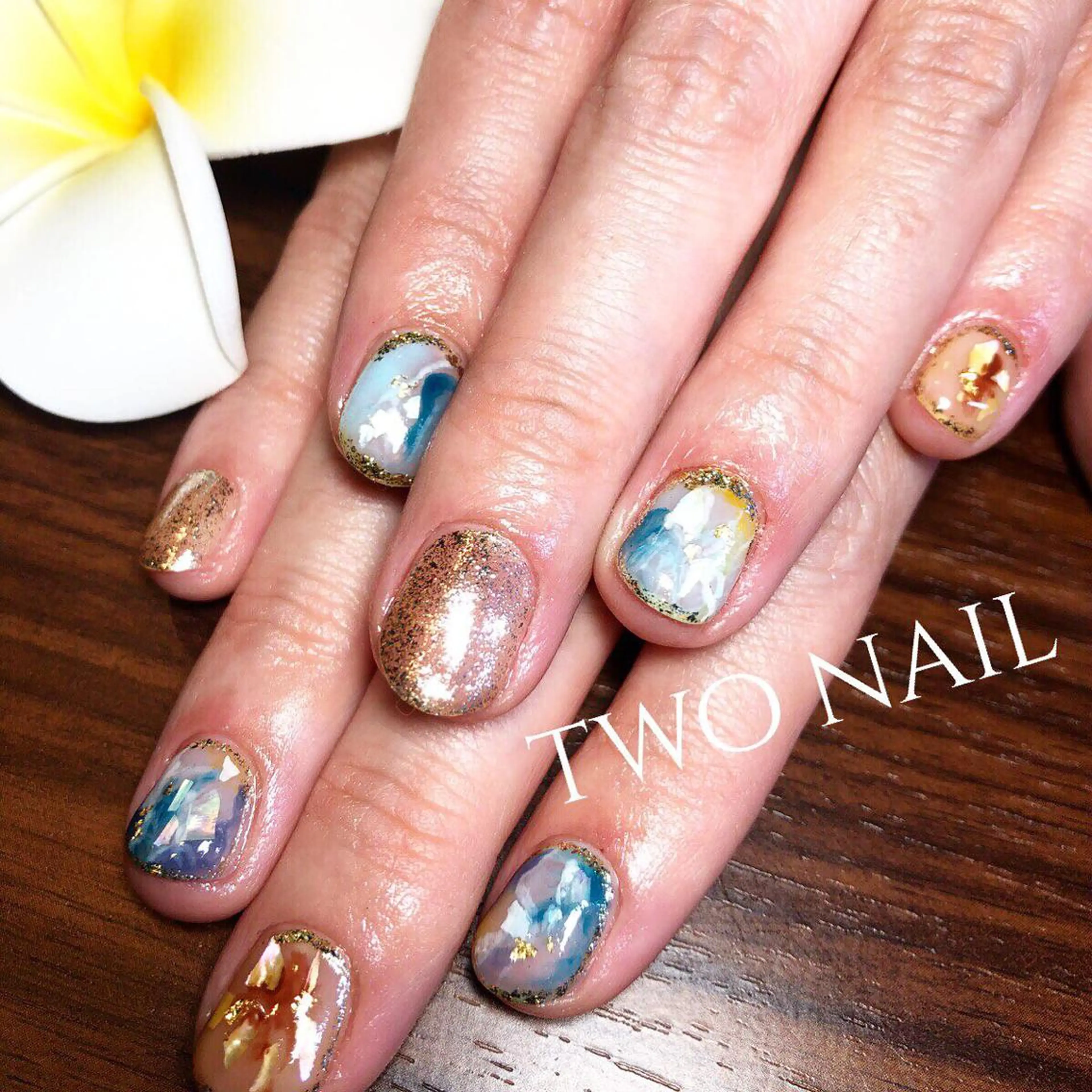 ネイル アートネイル フットネイル おそろいネイル 夏ネイル two nailのネイルデザイン