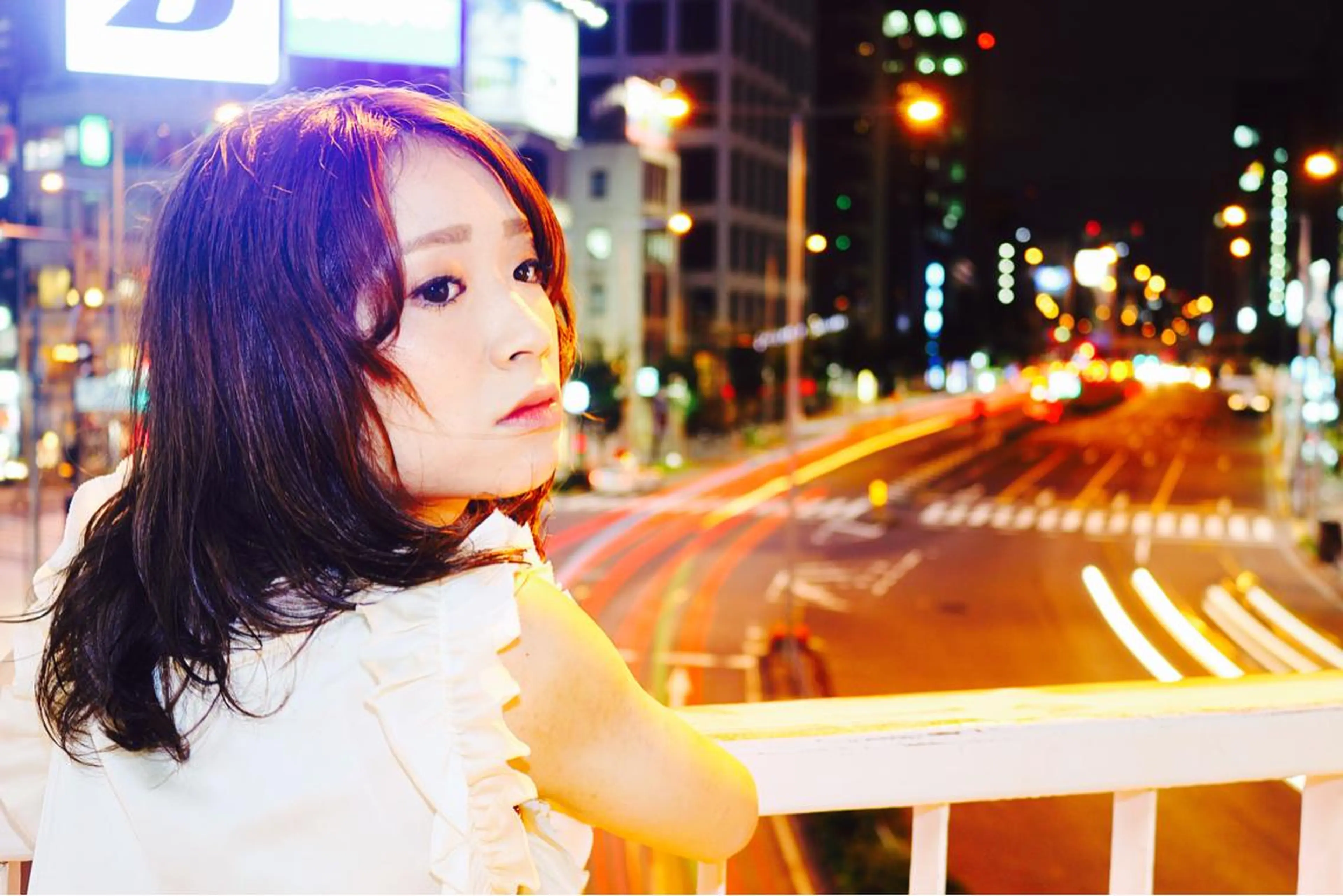 ミディアム セミロング カラー パーマ 川間 将彦のヘアスタイル