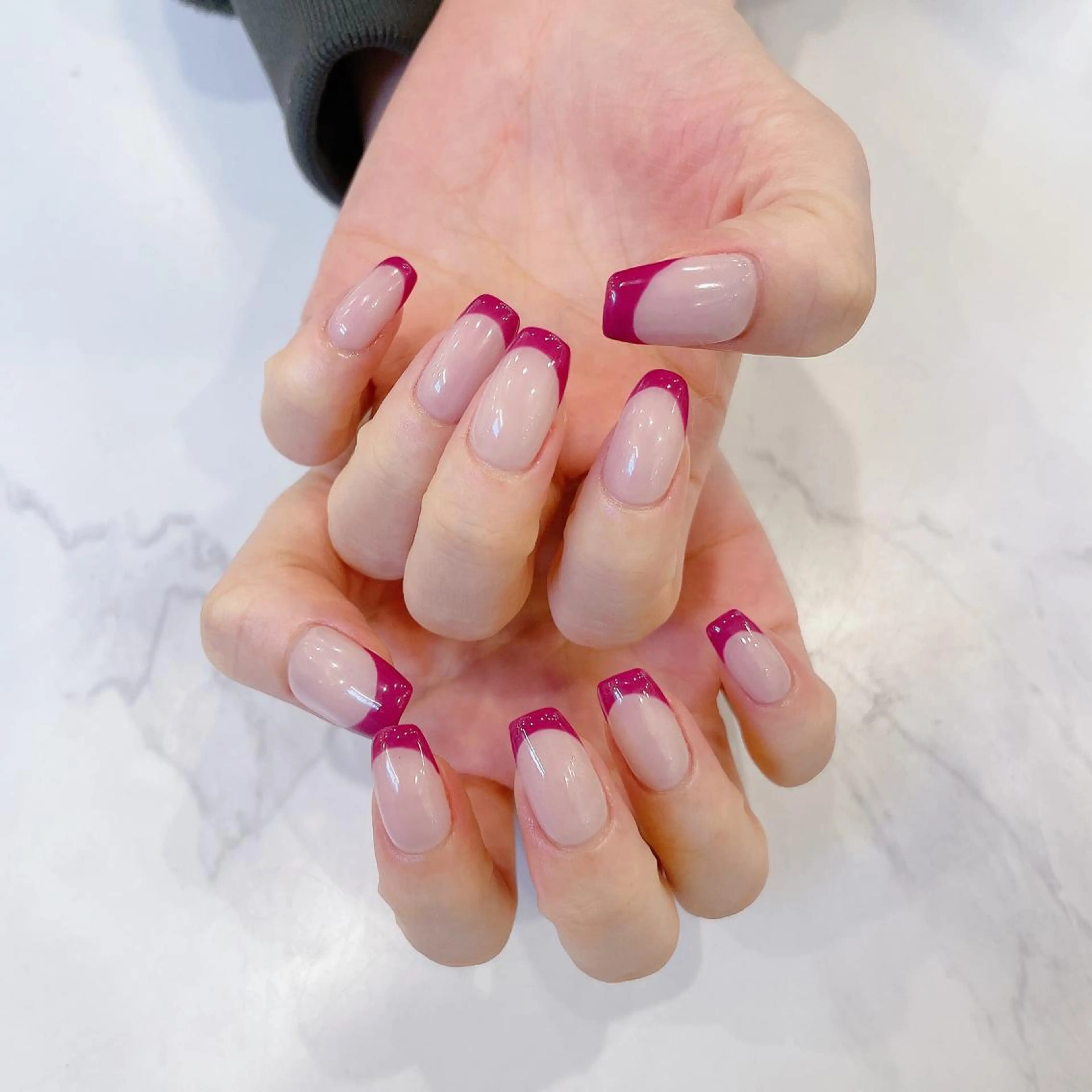 🌈フレンチ/カラグラ🍒ベース色付き+1000の写真