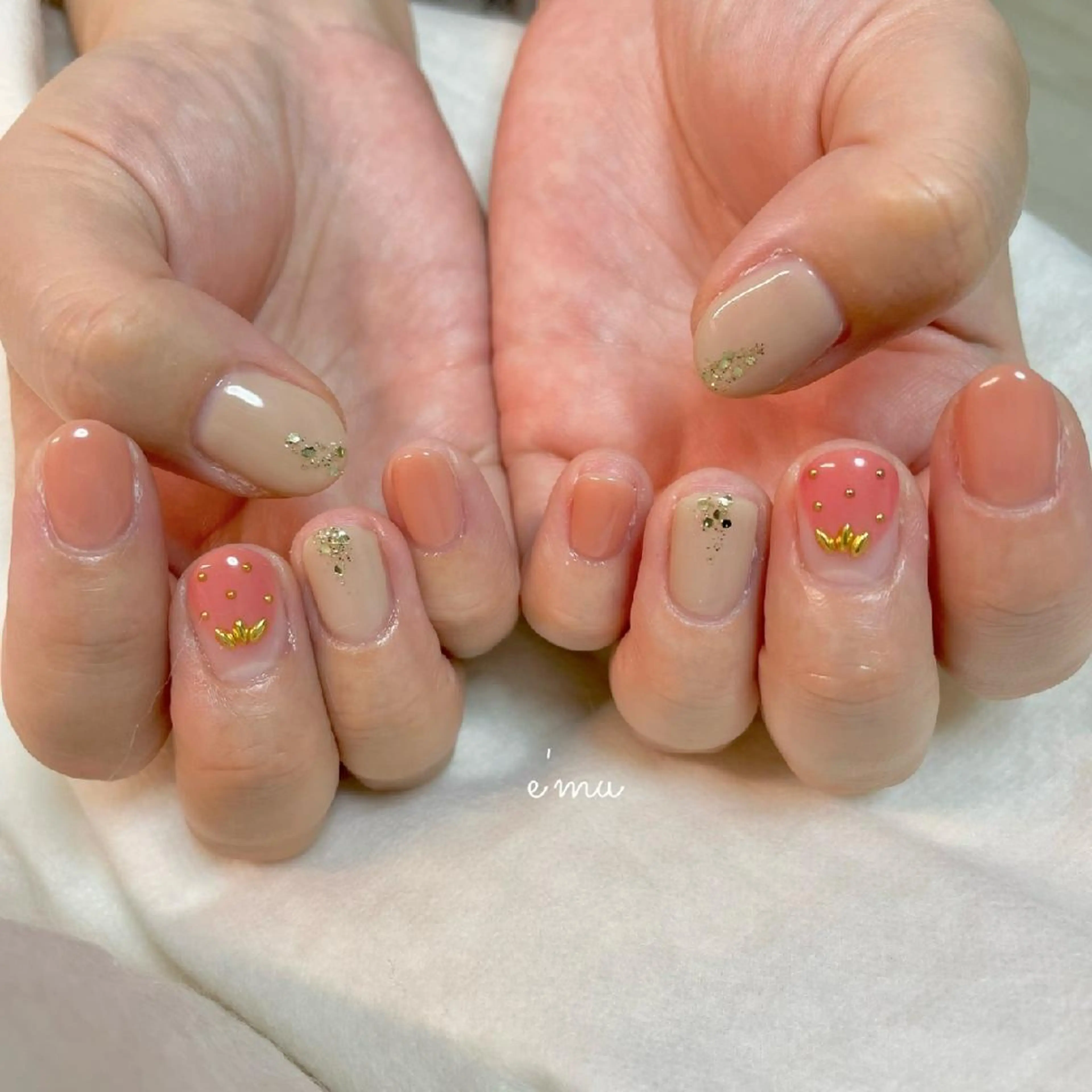 ネイル ピンク シンプルネイル ハンドネイル nail salon e'mu💐のネイルデザイン