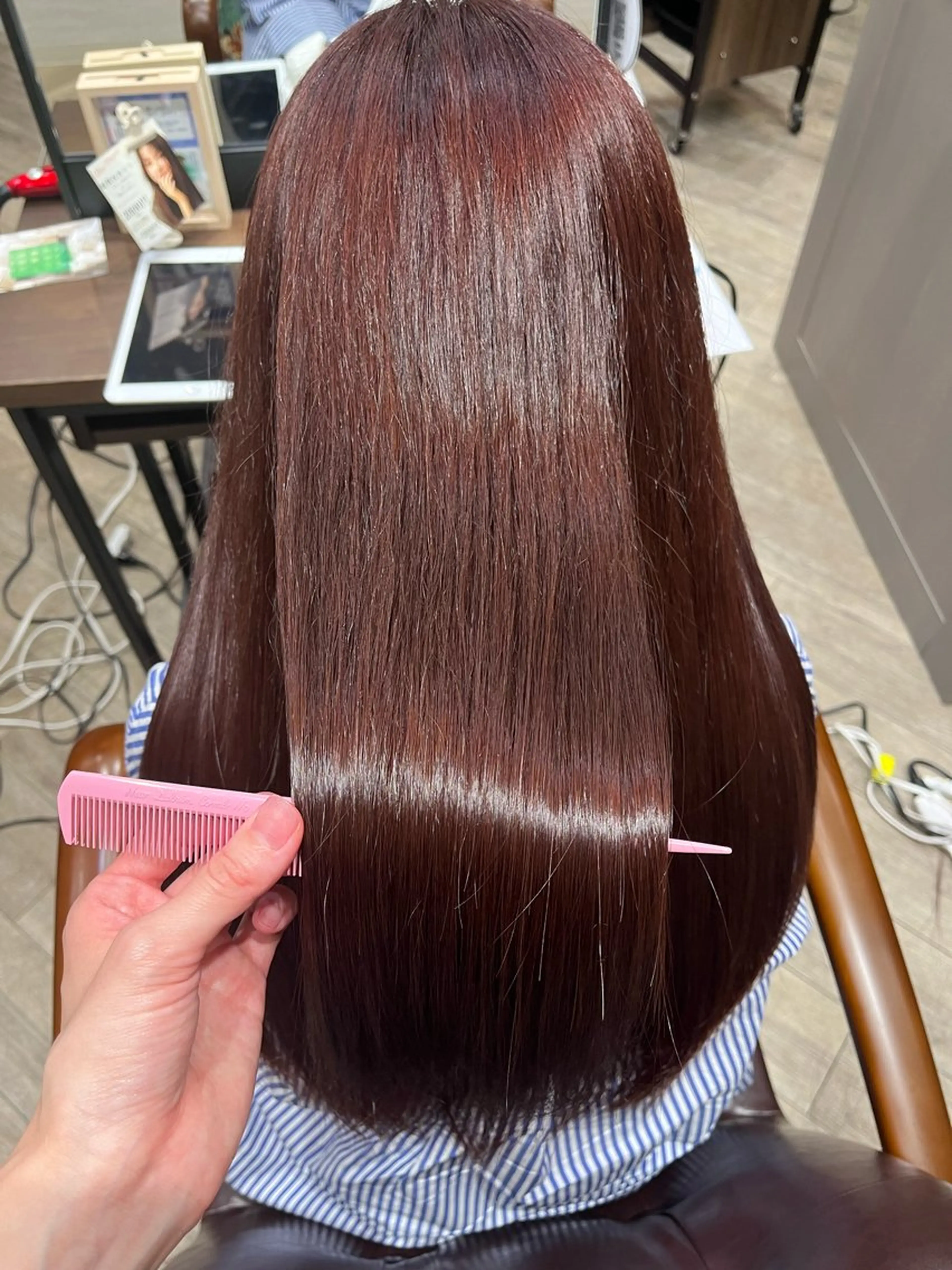 ロング カラー ブラウンカラー ローズカラー ローズブラウン カット ヘアカラー トリートメント 🫧ぷる艶カラー🫧 Yuubi🦩のヘアスタイル