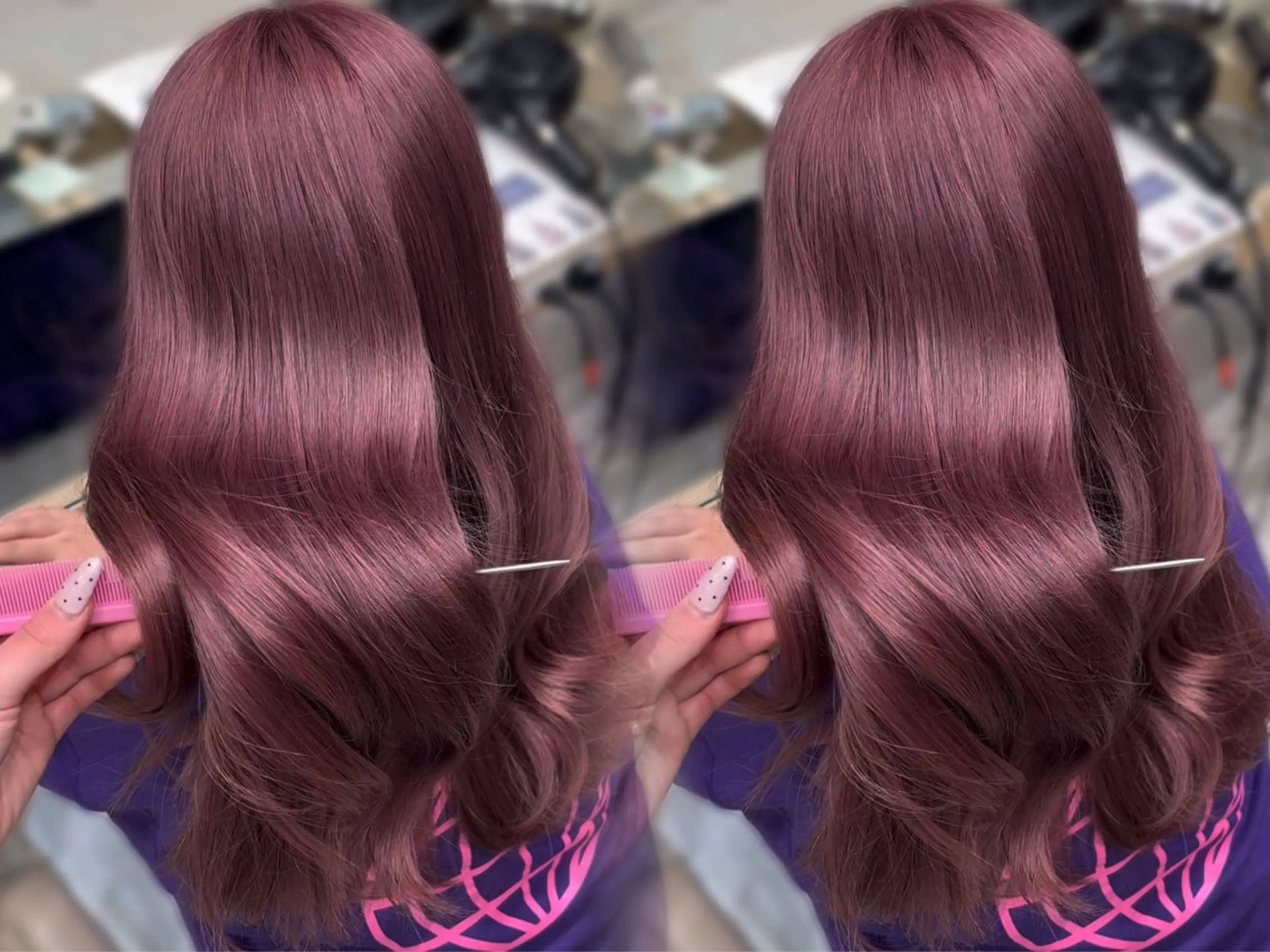 ロング カラー ブリーチ 透明感カラー ピンクカラー ヘアカラー enne栄店 fukaのヘアスタイル