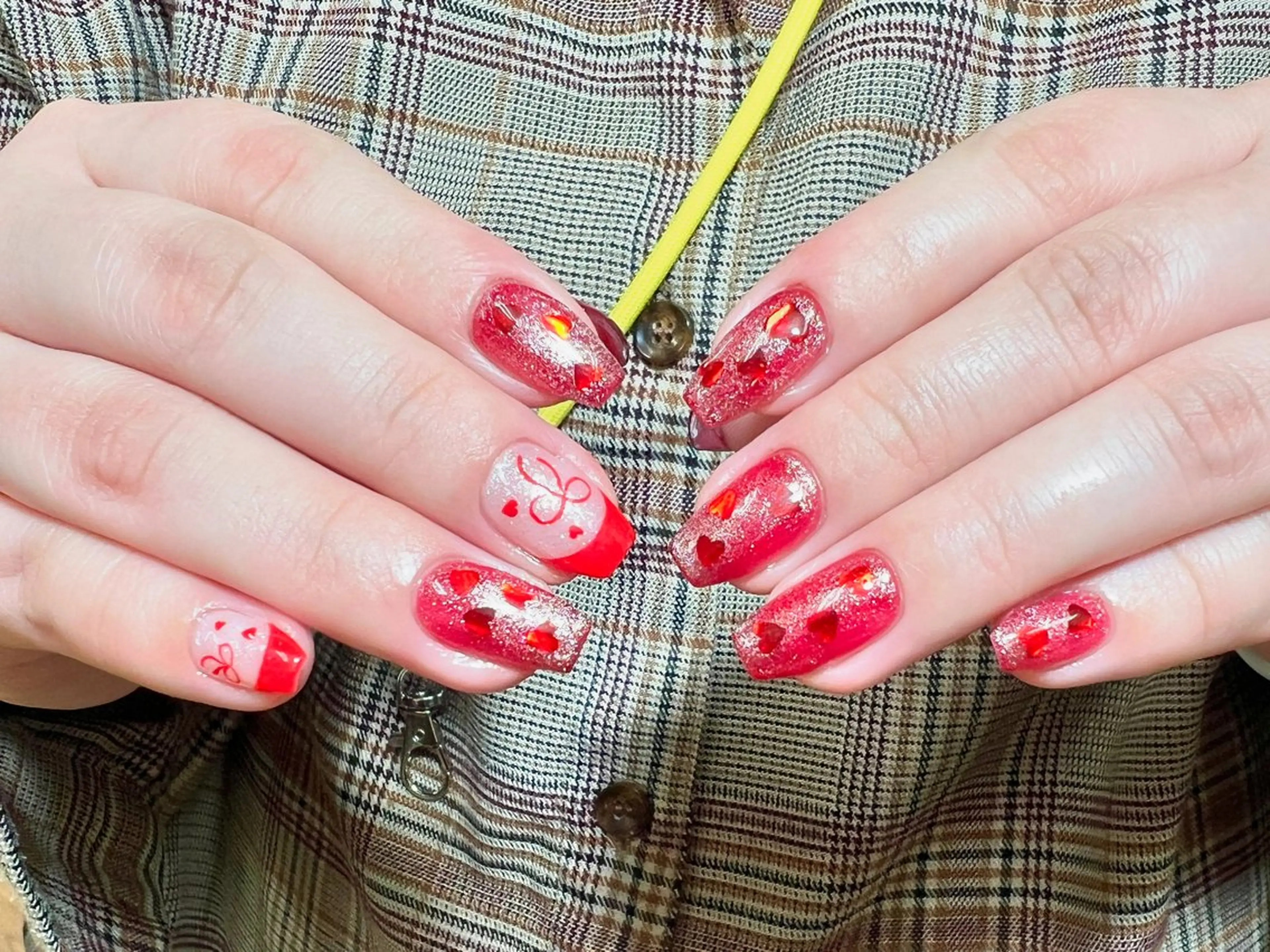 ネイル 長さ出し ジェルネイル 持ち込み バレンタイン ハンドネイル Painty所属・Painty nailのネイルデザイン