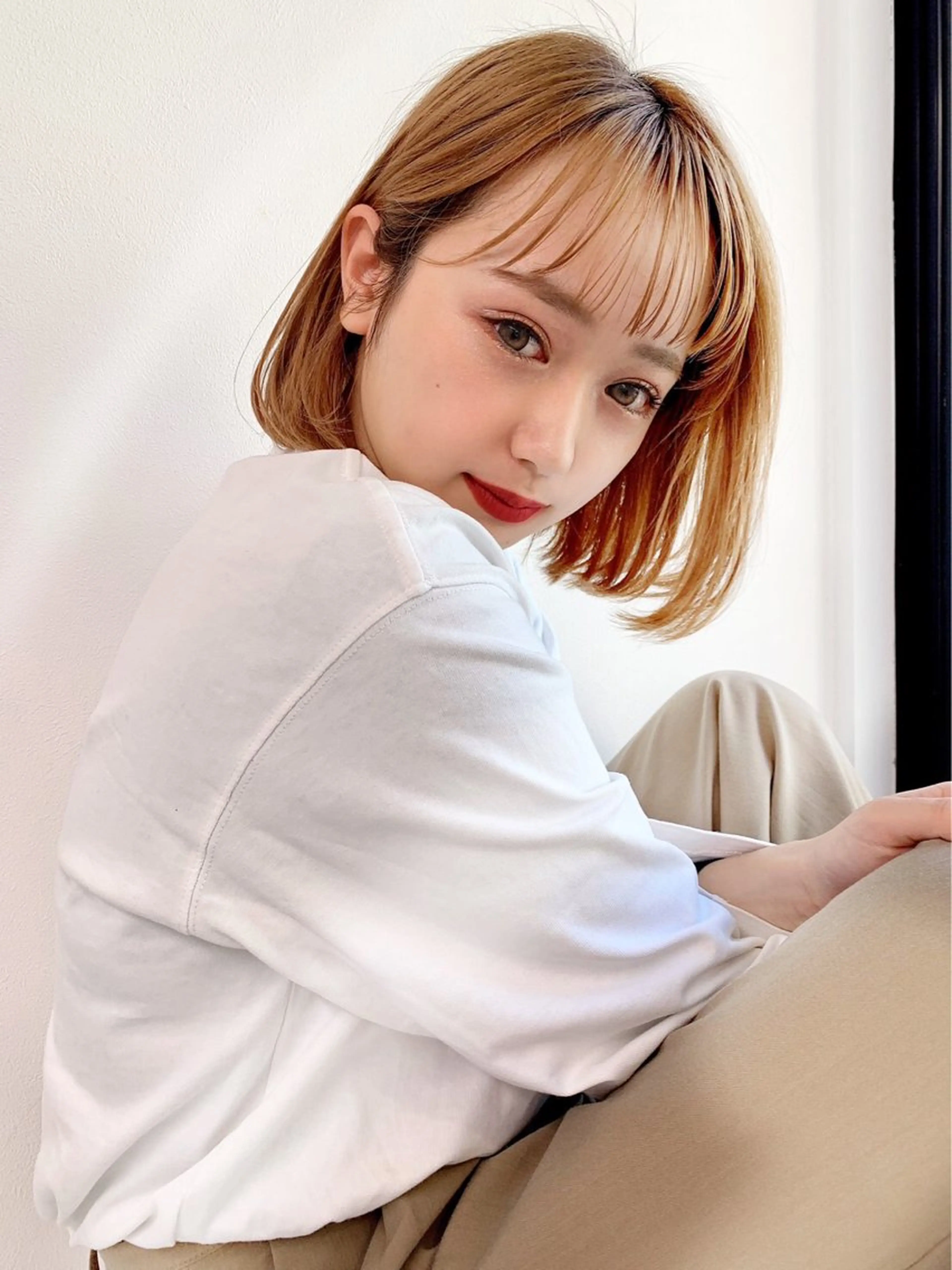 セミロング カラー ヘアアレンジ ヘアカラー トリートメント ヘッドスパ ヘアセット 🤍CANDY横浜 【公式】🤍のヘアスタイル