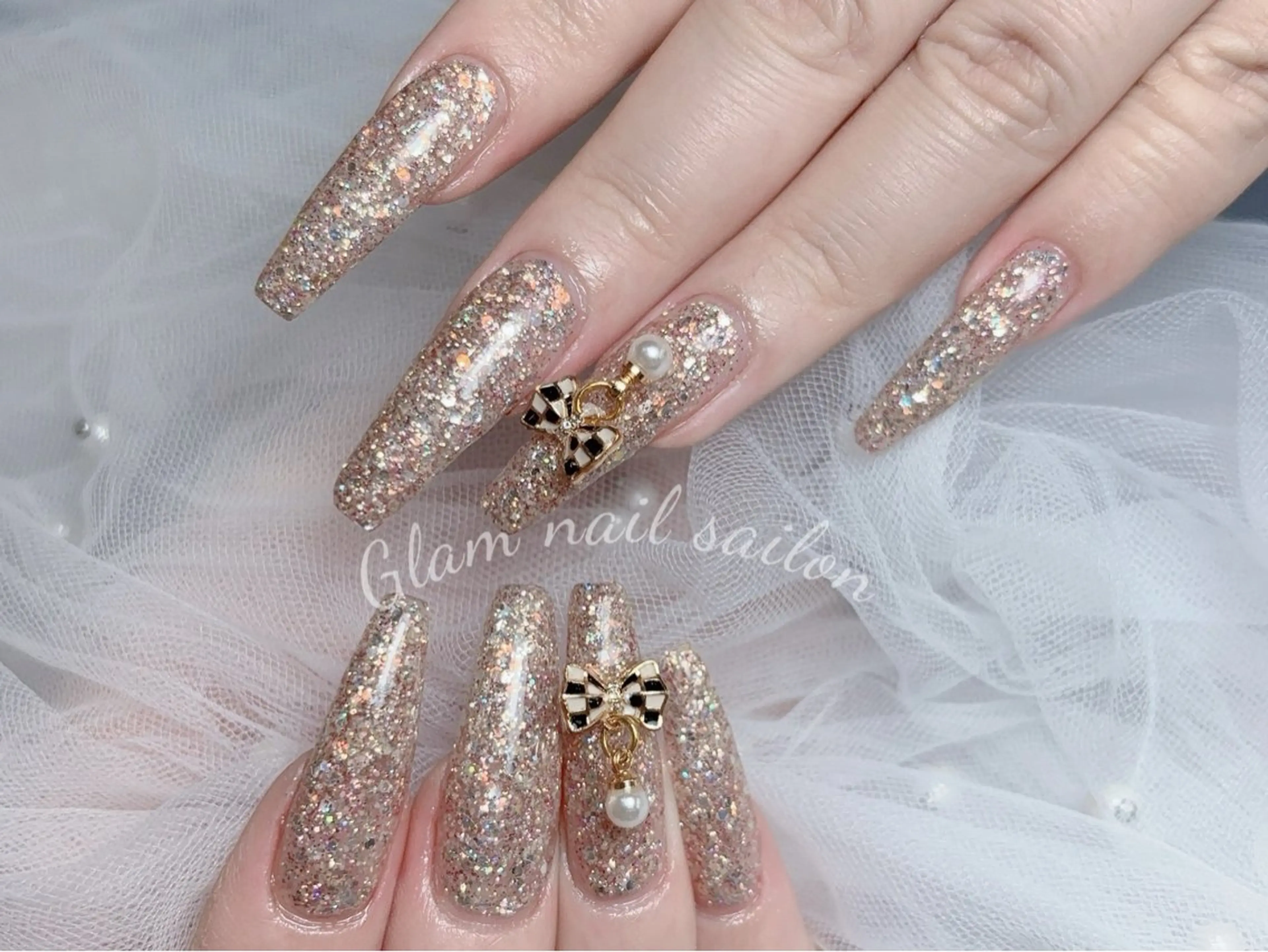 ネイル エツメ💅 長さだし🎀デザインのネイルデザイン