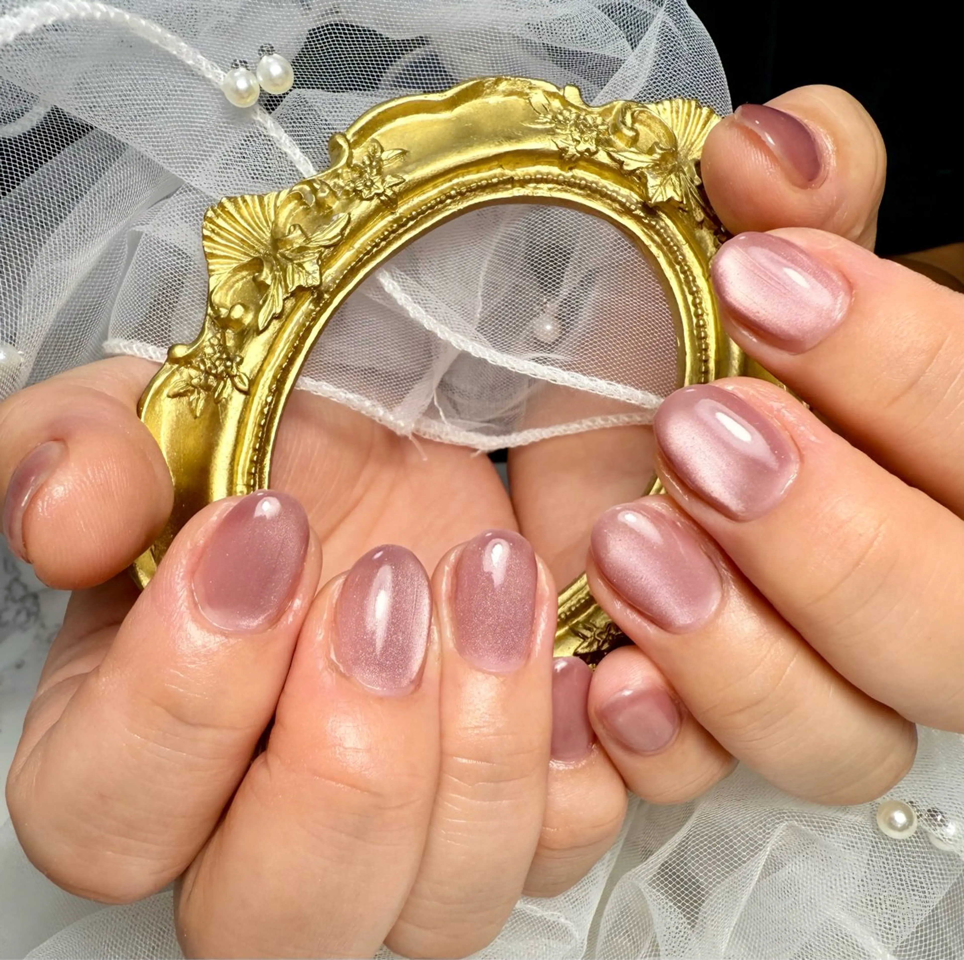 ネイル アートネイル チークネイル フレンチネイル ガラスフレンチ 氷ネイル・うるうるネイル M.N_ nailのネイルデザイン