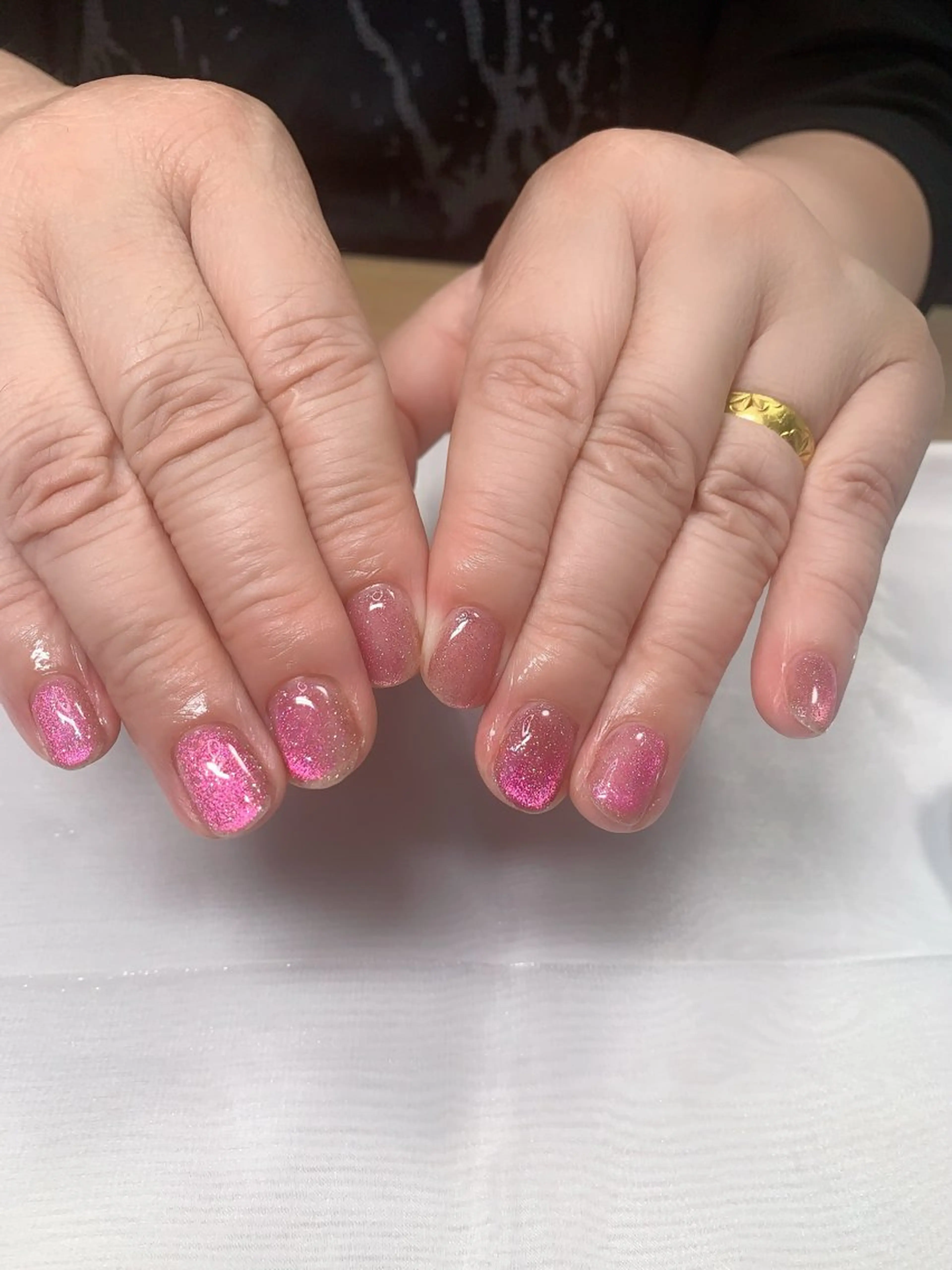 ネイル キラキラネイル マグネットネイル オフィスネイル ピンク シンプルネイル Cute Tips nailのネイルデザイン