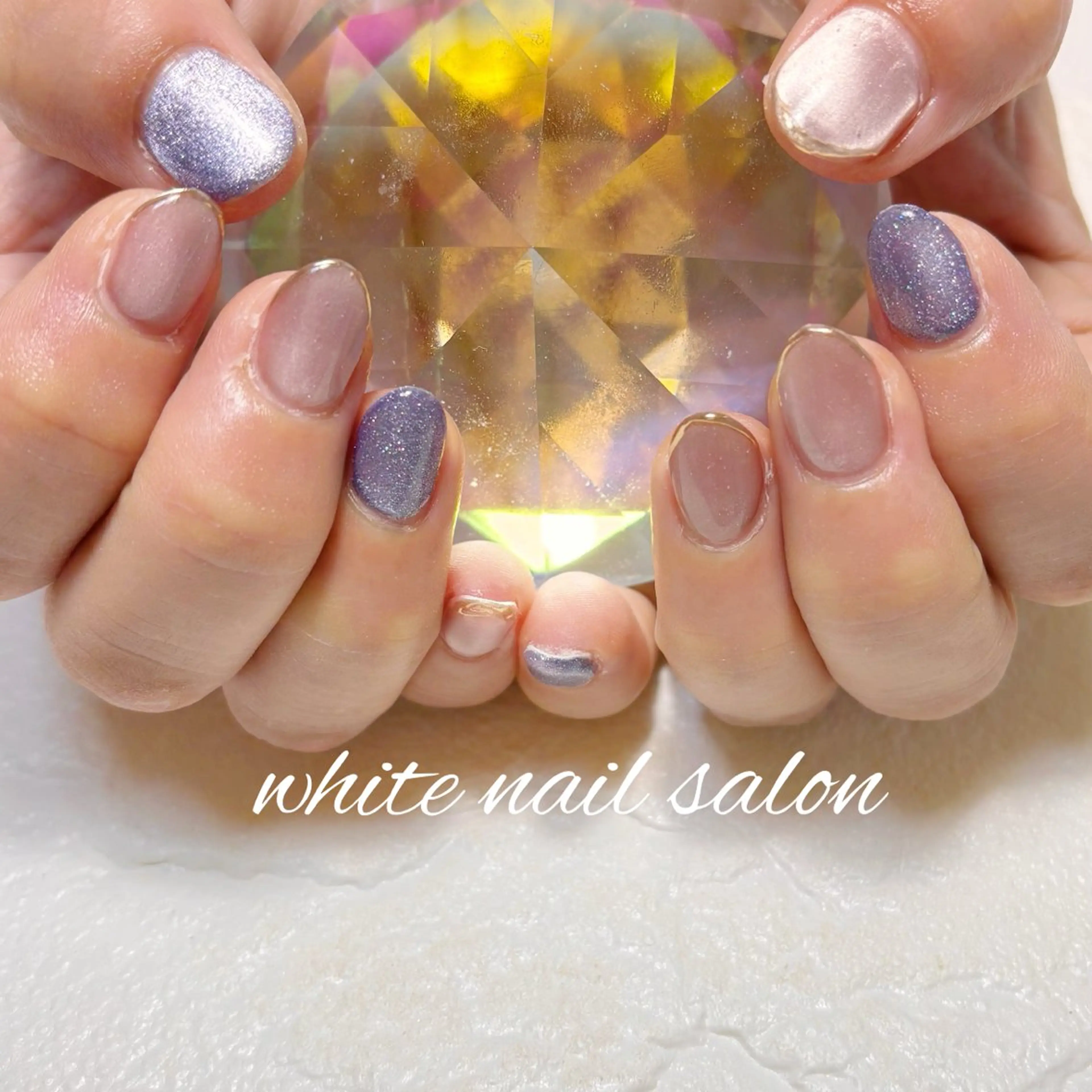 ネイル フットネイル ラメ(グリッター) 持ち込み ハンドネイル white nail salonのネイルデザイン
