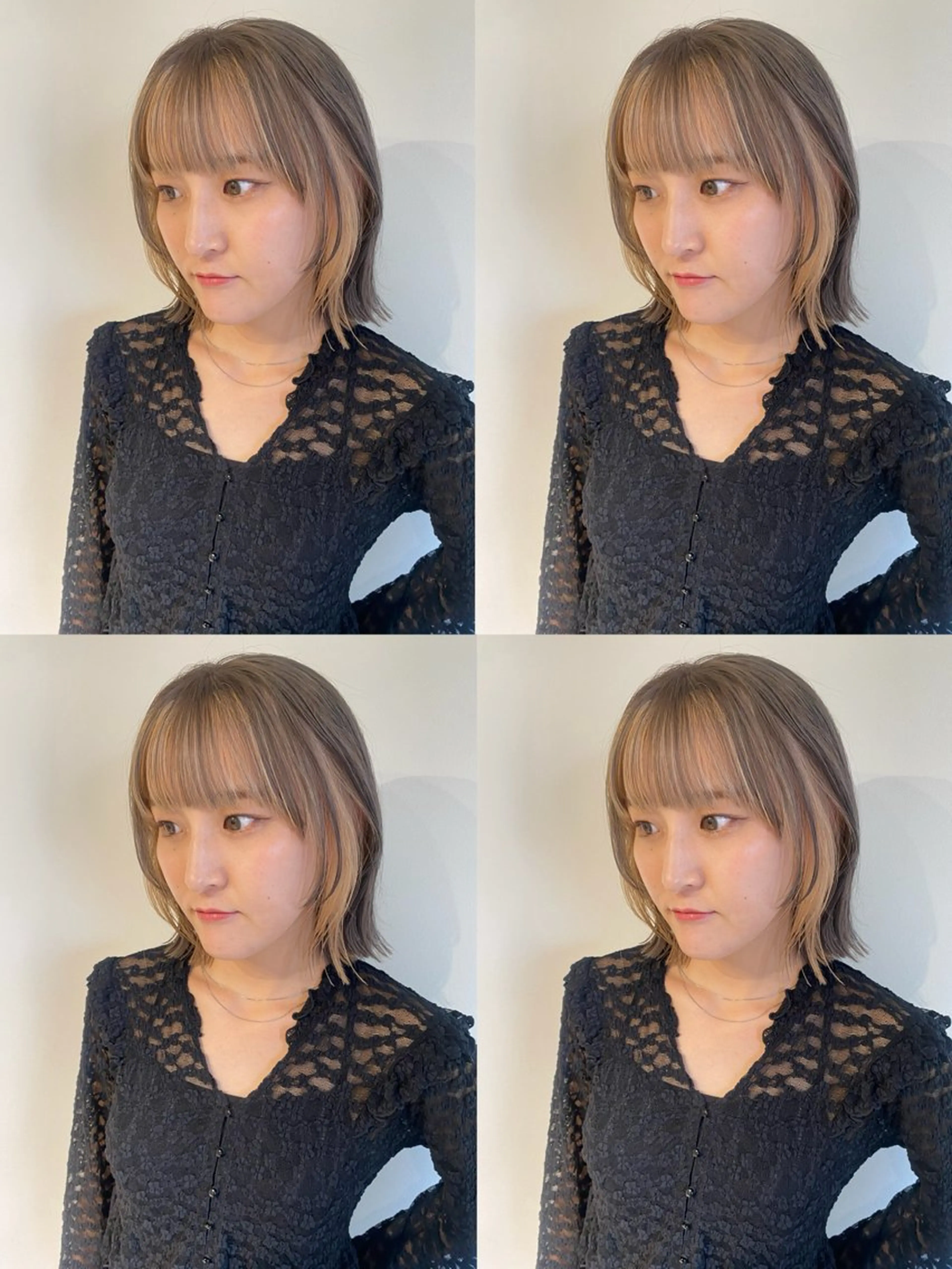 ミディアム カラー ミストバング ベージュカラー ブリーチ  フェイスフレーミング グレージュ カット ヘアカラー トリートメント fier umeda所属・fier_umeda 梨花 rifaのヘアスタイル