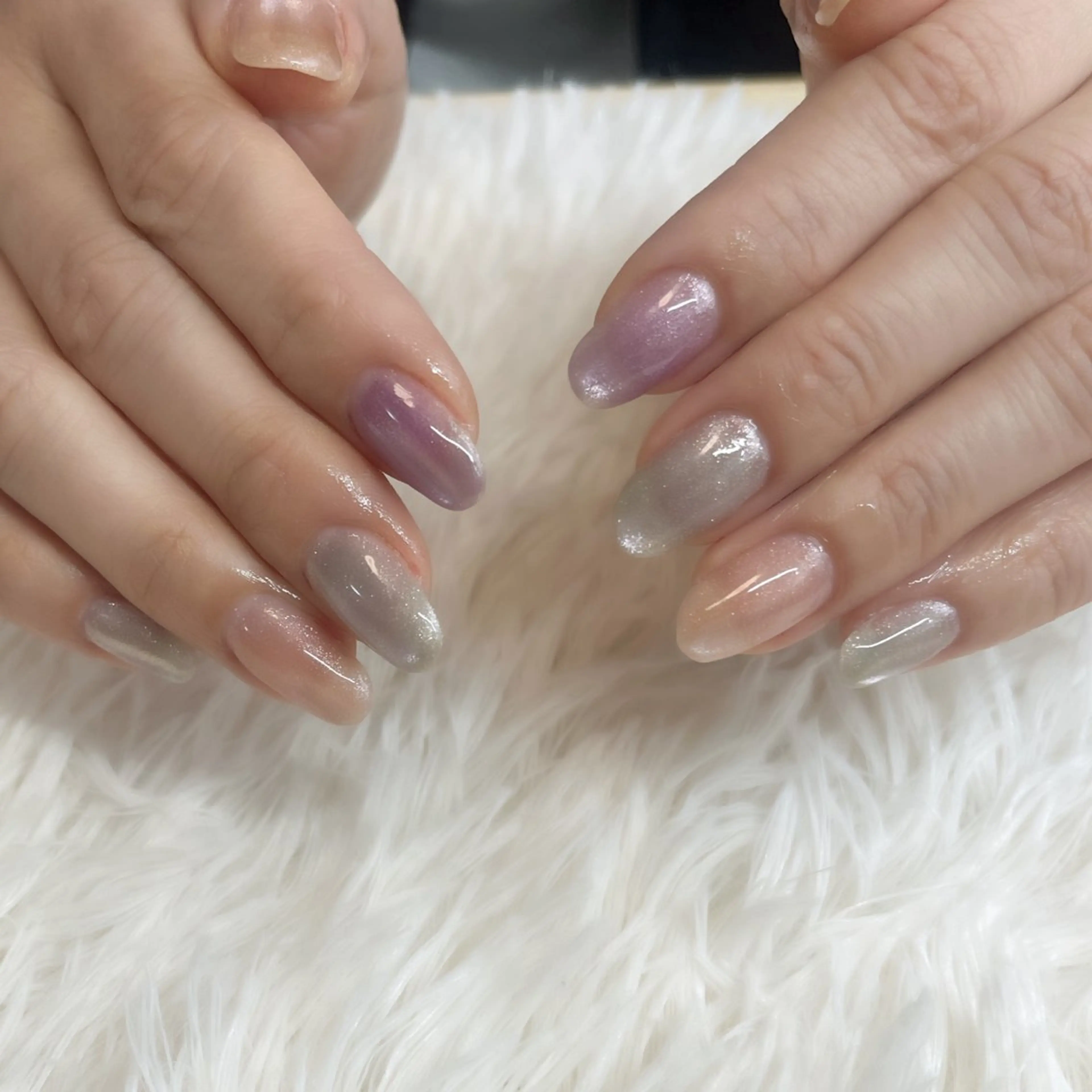 ネイル マグネットネイル ワンカラーネイル 春ネイル ハンドネイル 島田 亜紀のネイルデザイン