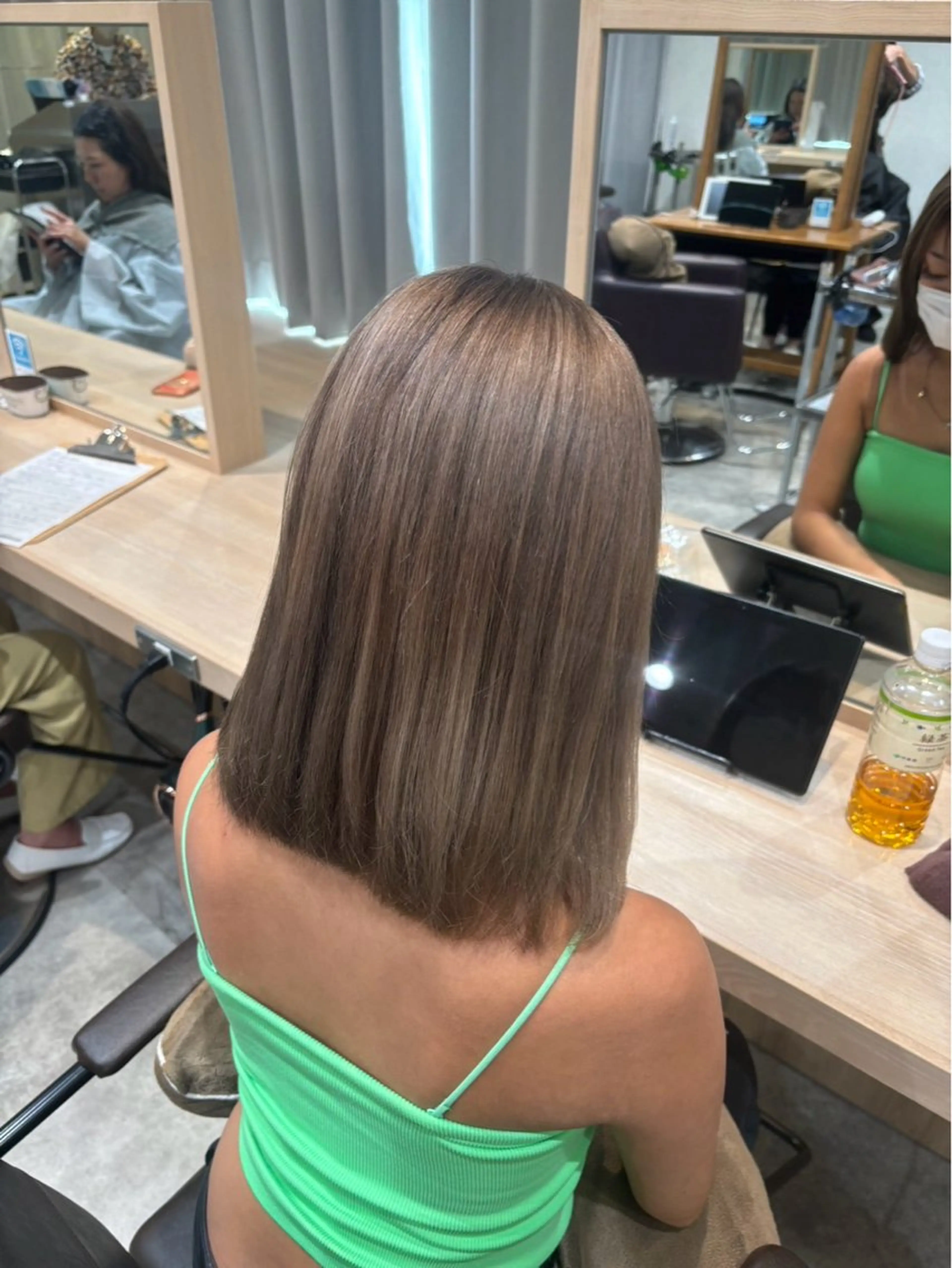 ミディアム カラー カット ヘアカラー トリートメント ハイトーン/ダブル カラー/あやかのヘアスタイル