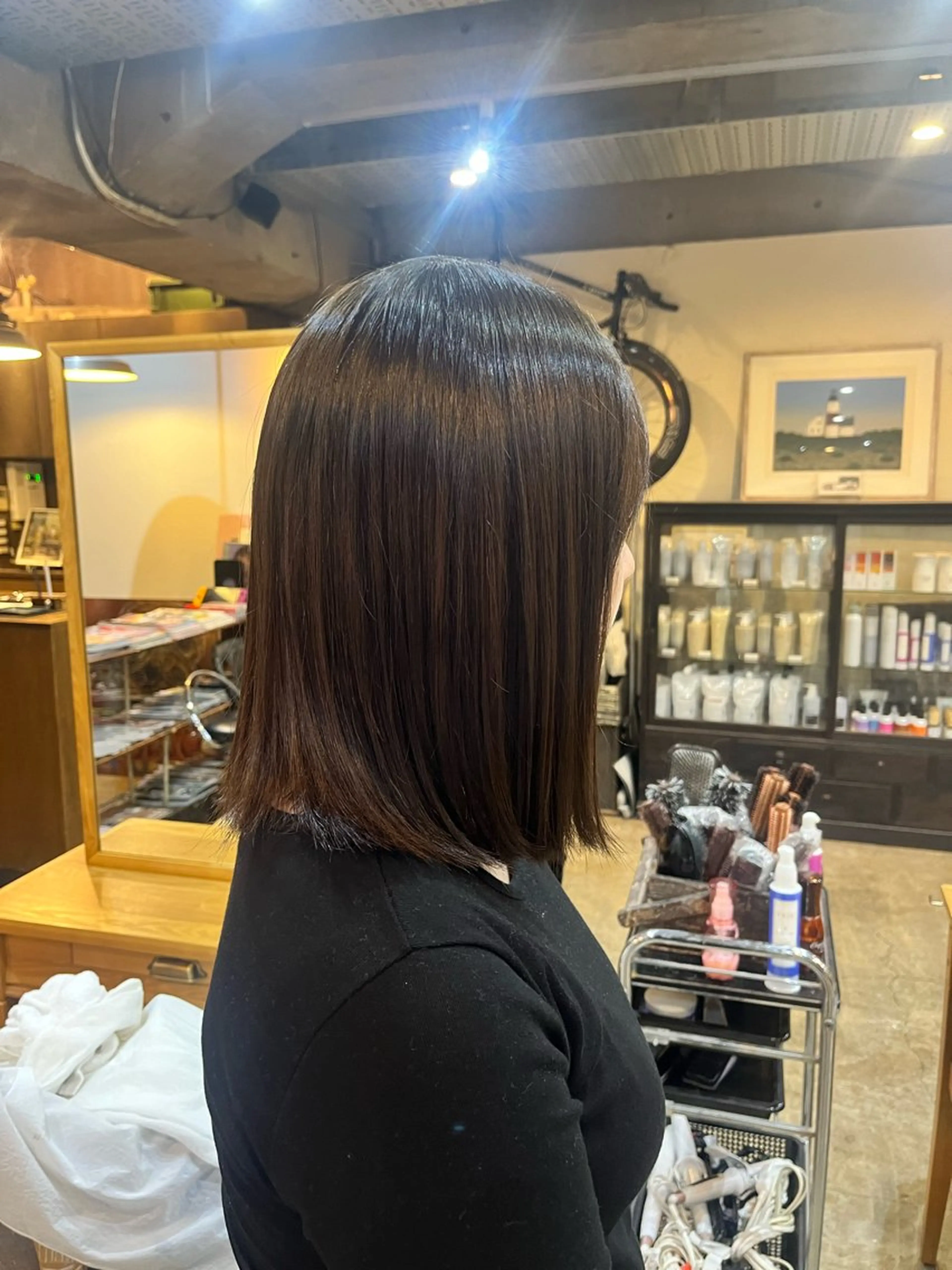 ミディアム パーマ 縮毛矯正 松原 樹里のヘアスタイル