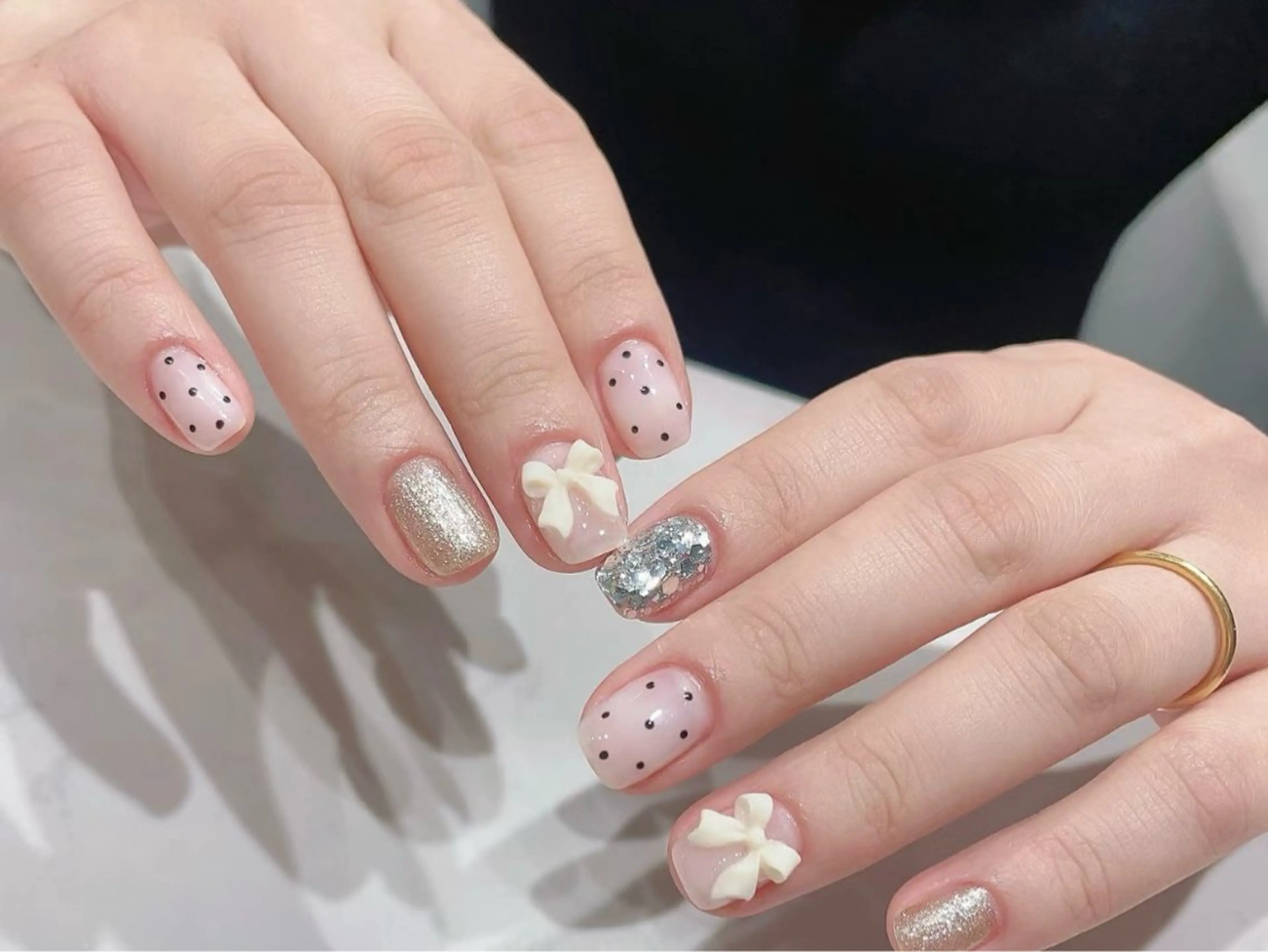 ネイル 成人式 フレンチネイル ジェルネイル グラデーション マグネットネイル ハンドネイル co coのネイルデザイン