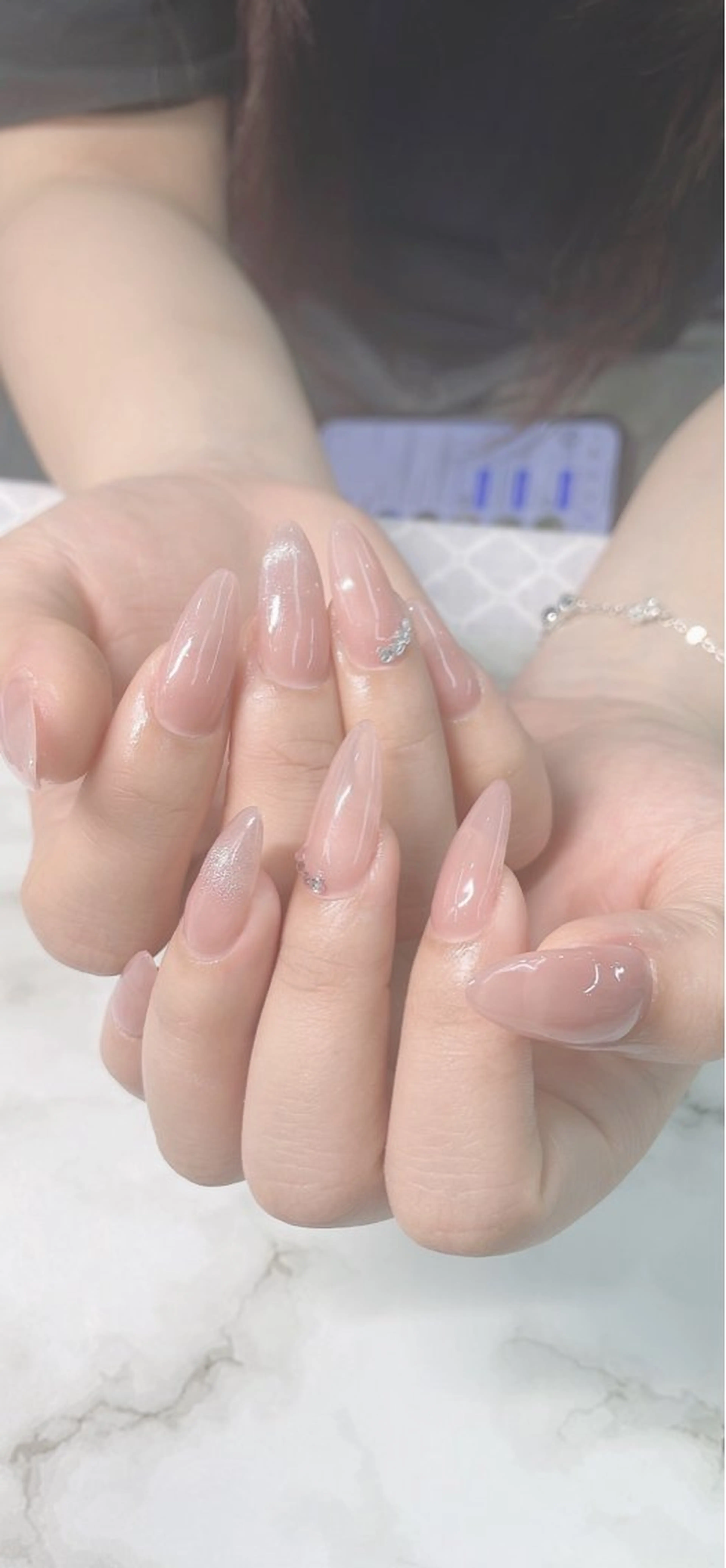 ネイル キラキラネイル 韓国ネイル ネイルチップ ワンホンネイル Van Nail Salon 本厚木のネイルデザイン
