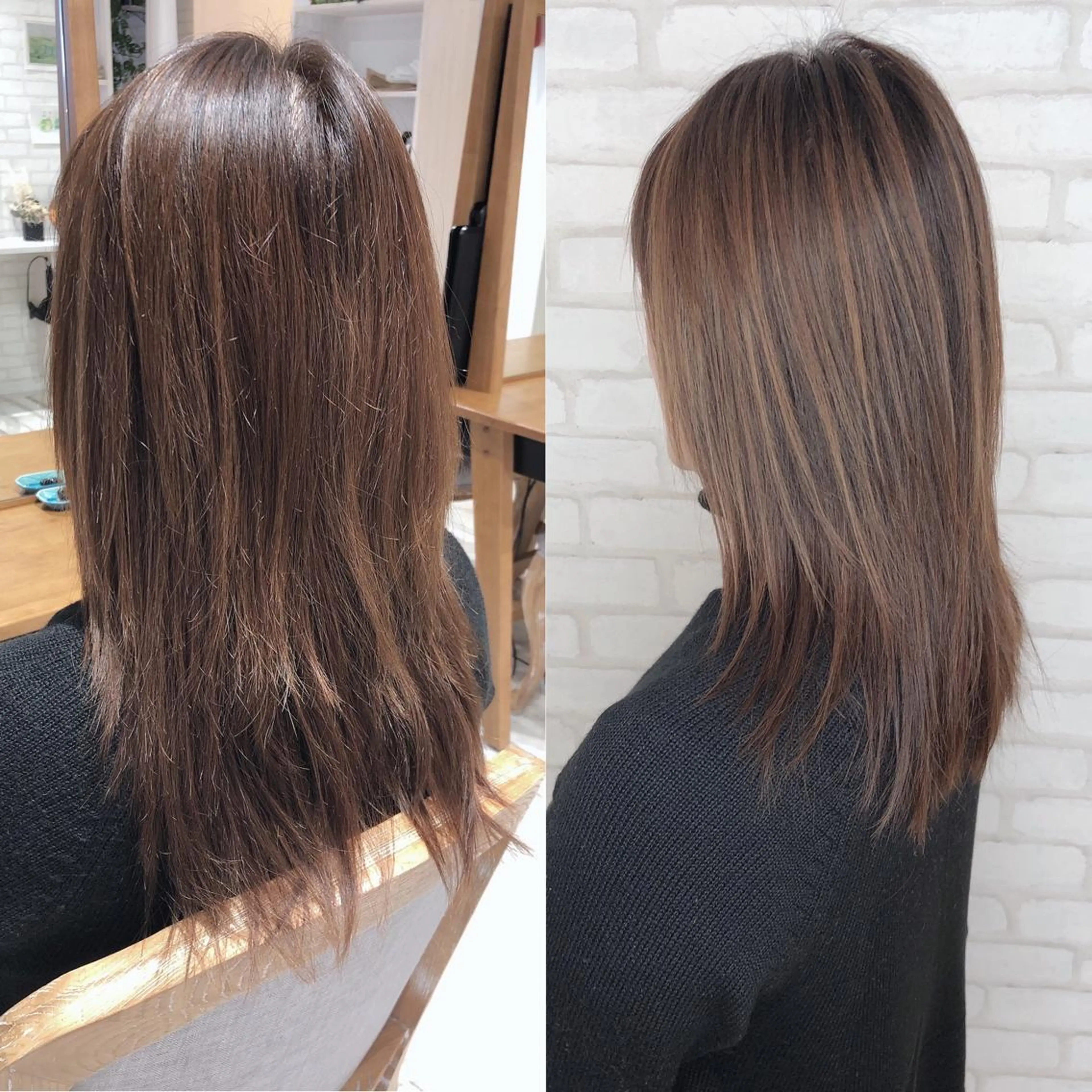 セミロング カラー アビリタ 警固のヘアスタイル