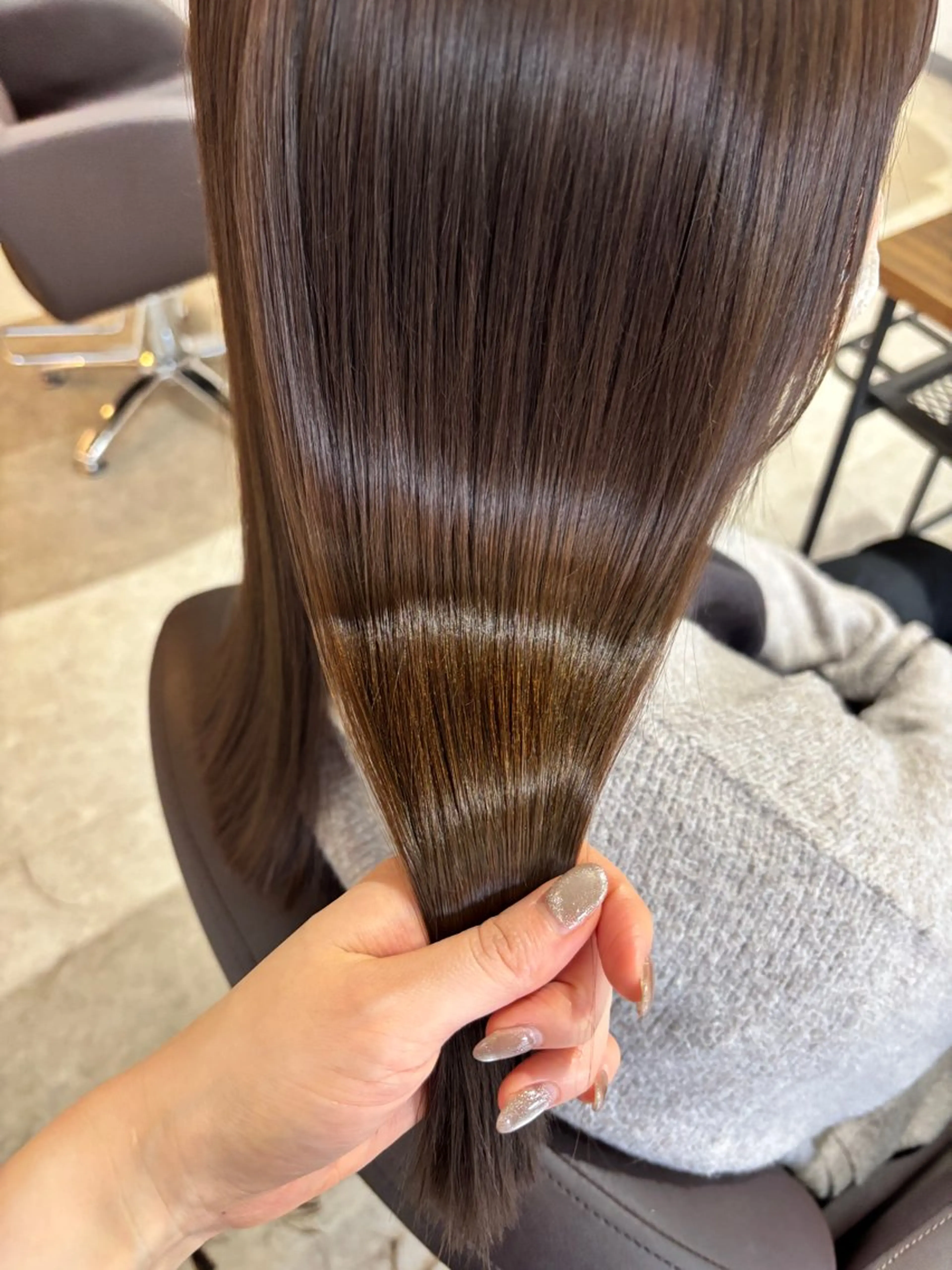 ミディアム カラー ベージュカラー ブリーチ ケアブリーチ ダブルカラー グレージュ ブリーチカラー🤍 髪質改善🌟のヘアスタイル